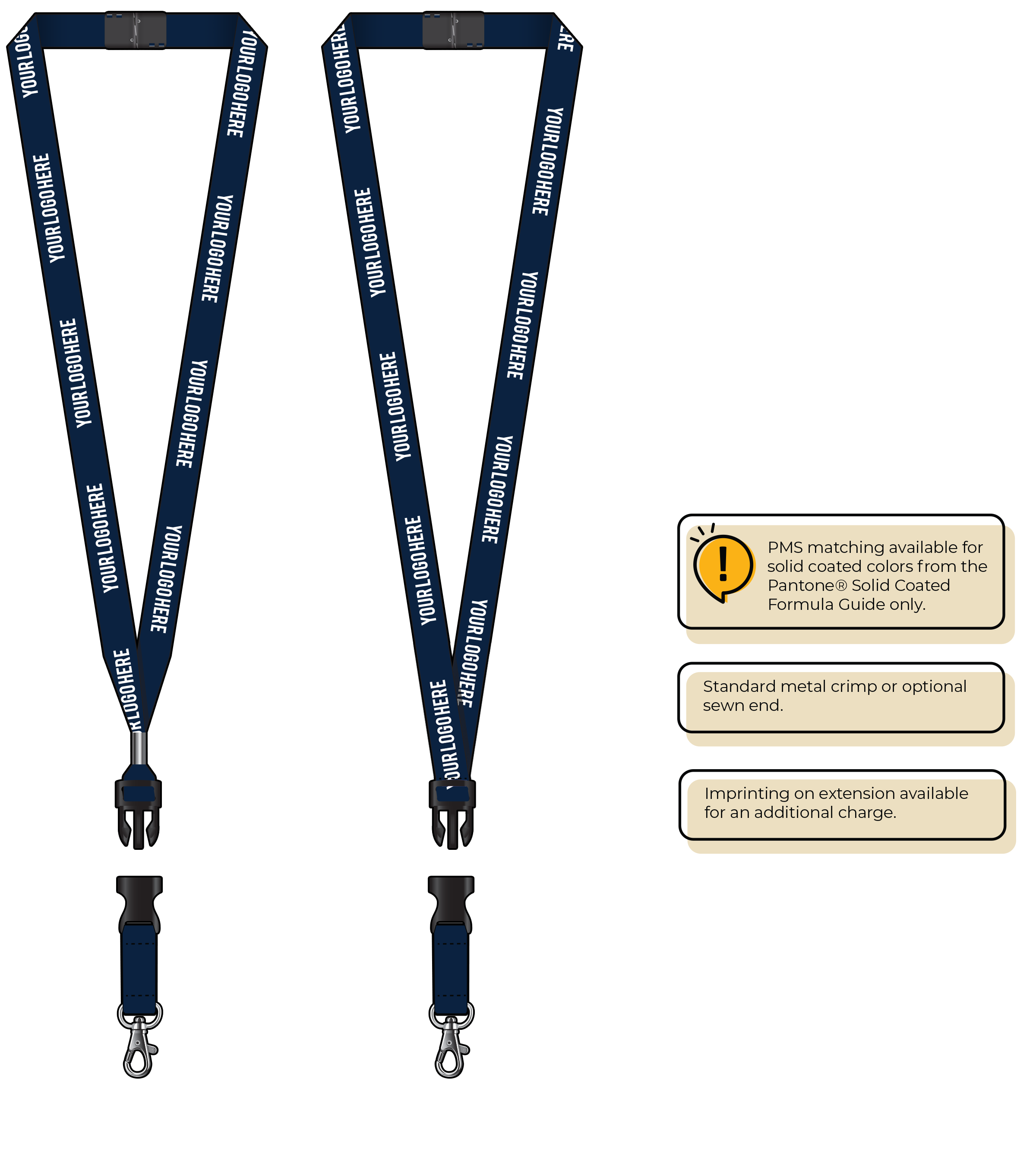 BH0012 | 5/8" MicroWeave Silkscreen Lanyards :: DETACH BUCKLE WITH EXTENSION