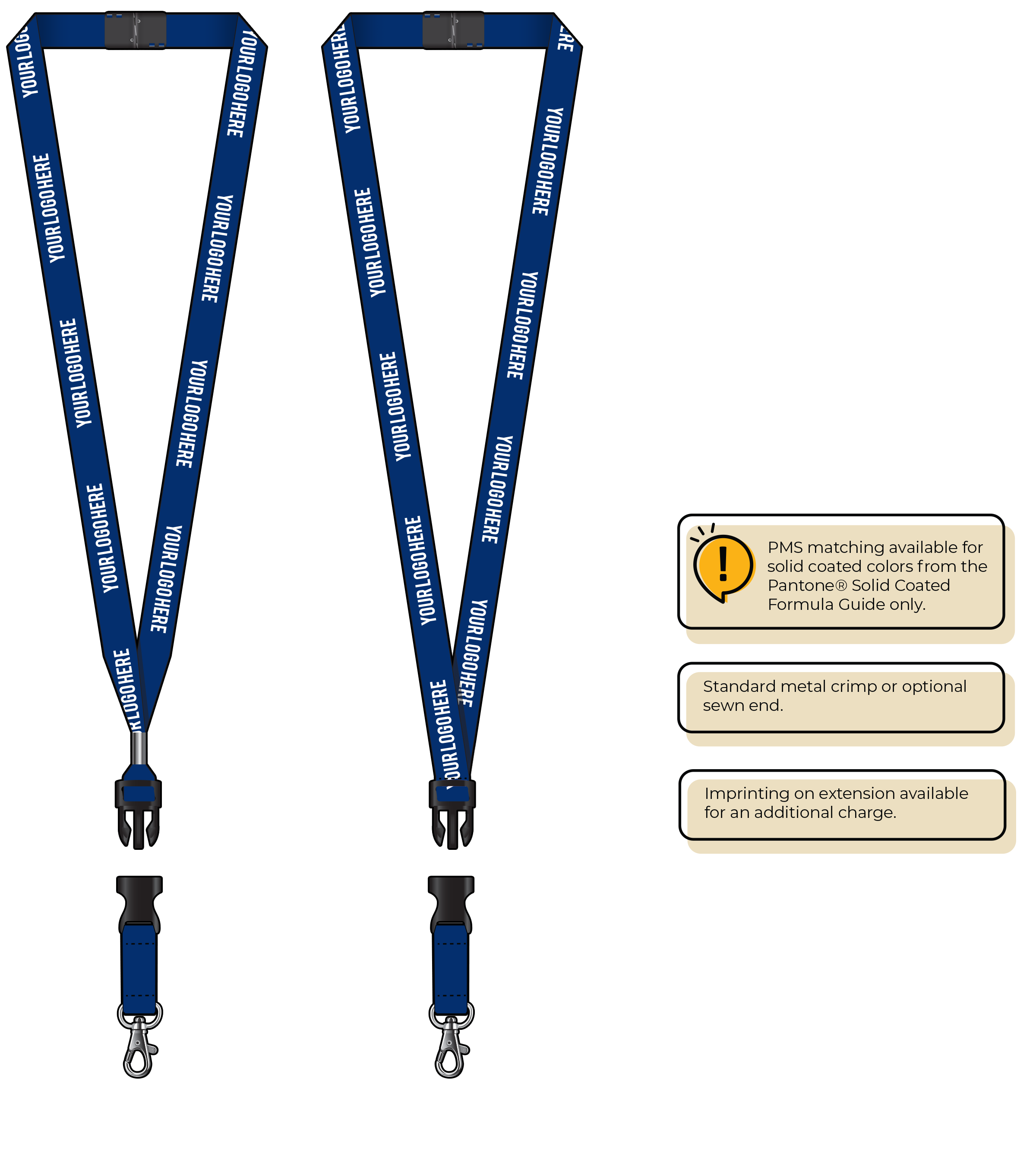 BH0012 | 5/8" MicroWeave Silkscreen Lanyards :: DETACH BUCKLE WITH EXTENSION