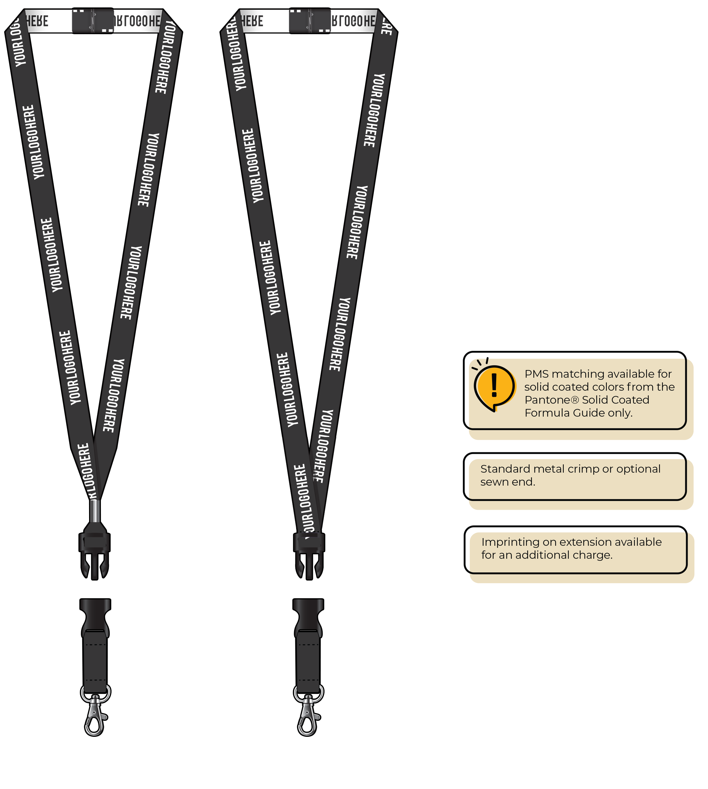 BH0022 | 5/8" Woven Lanyards :: DETACH BUCKLE WITH EXTENSION