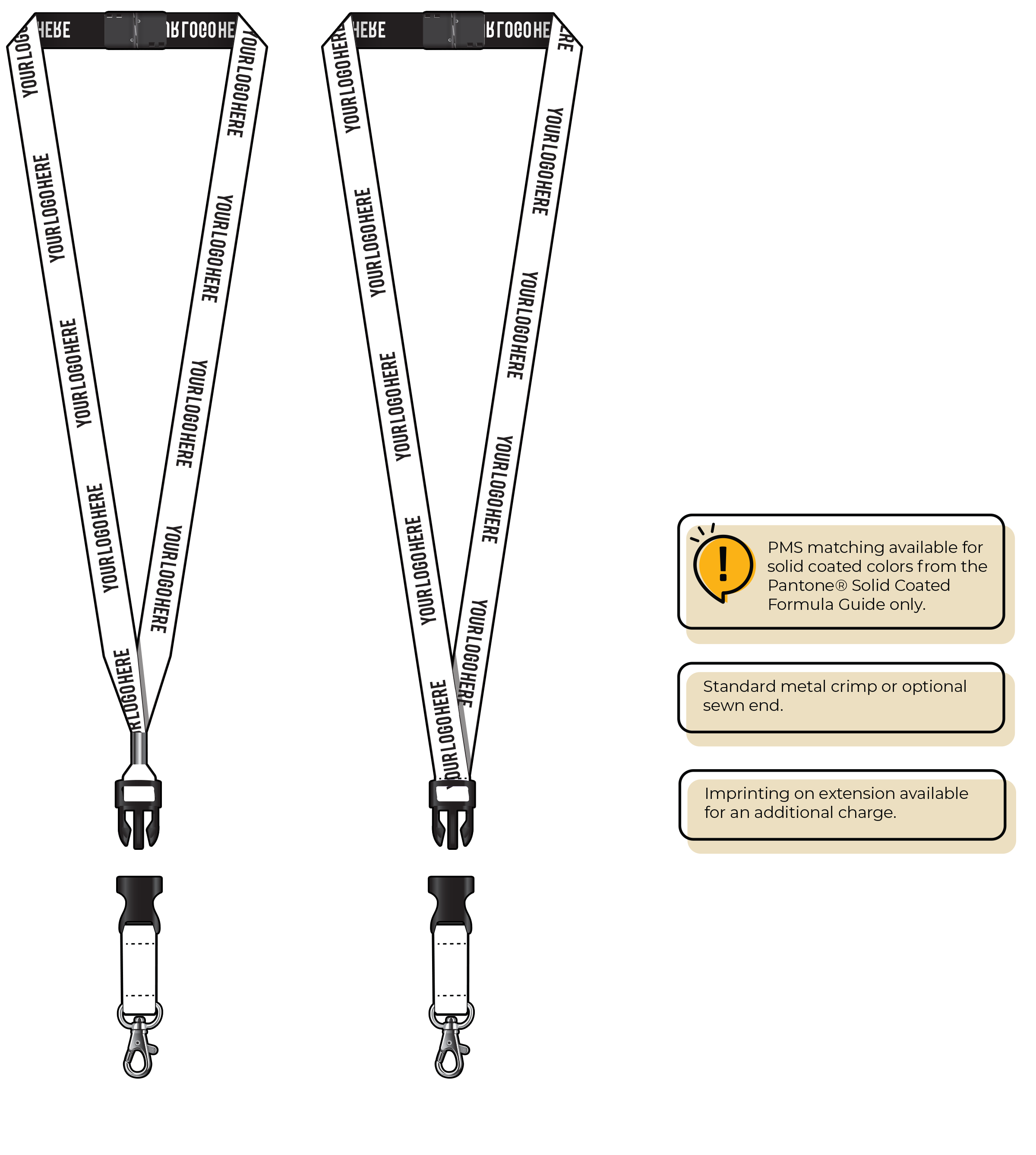 BH0022 | 5/8" Woven Lanyards :: DETACH BUCKLE WITH EXTENSION