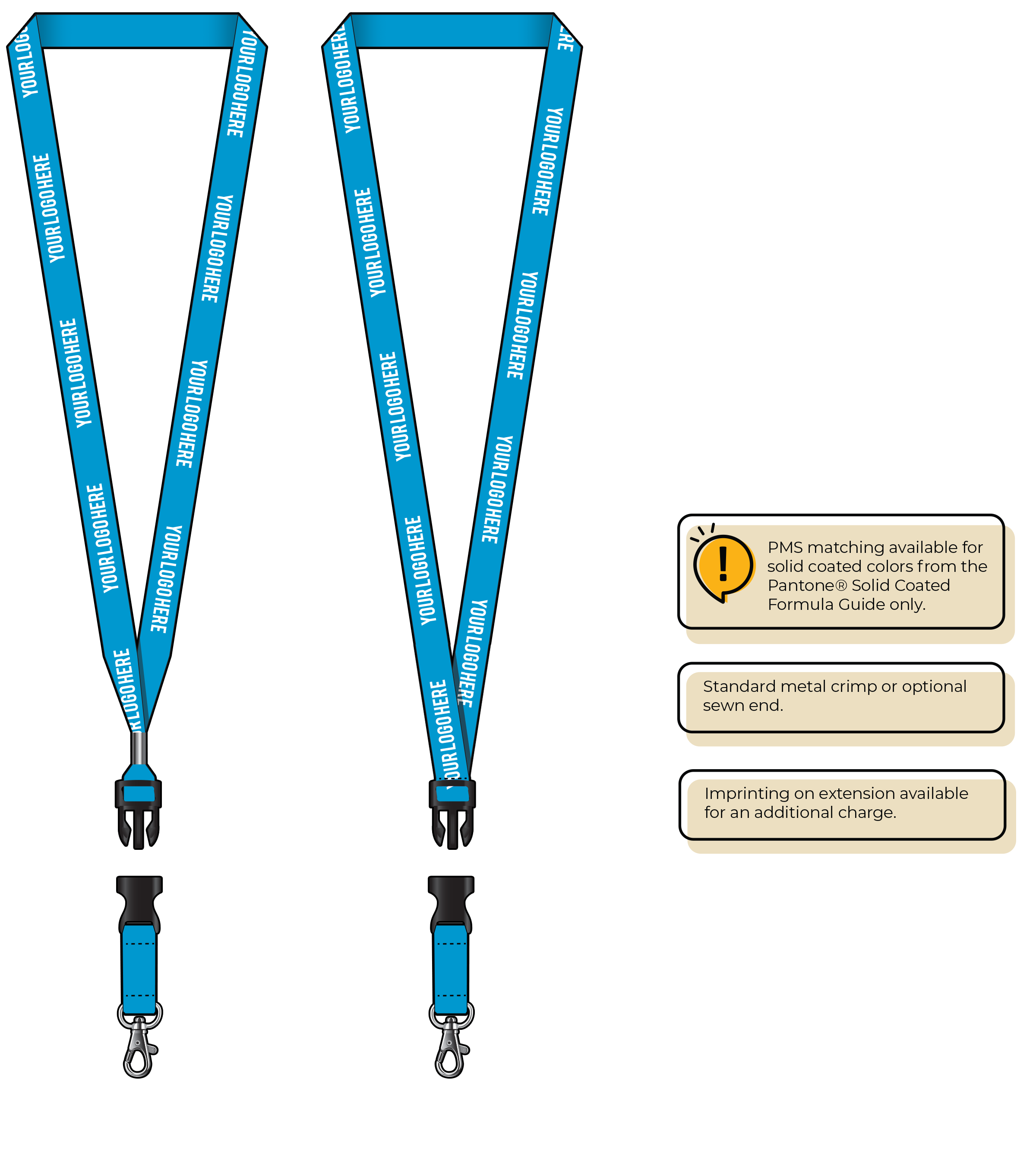 BHN012 | 5/8" Neon MicroWeave Silkscreen Lanyards :: DETACH BUCKLE WITH EXTENSION