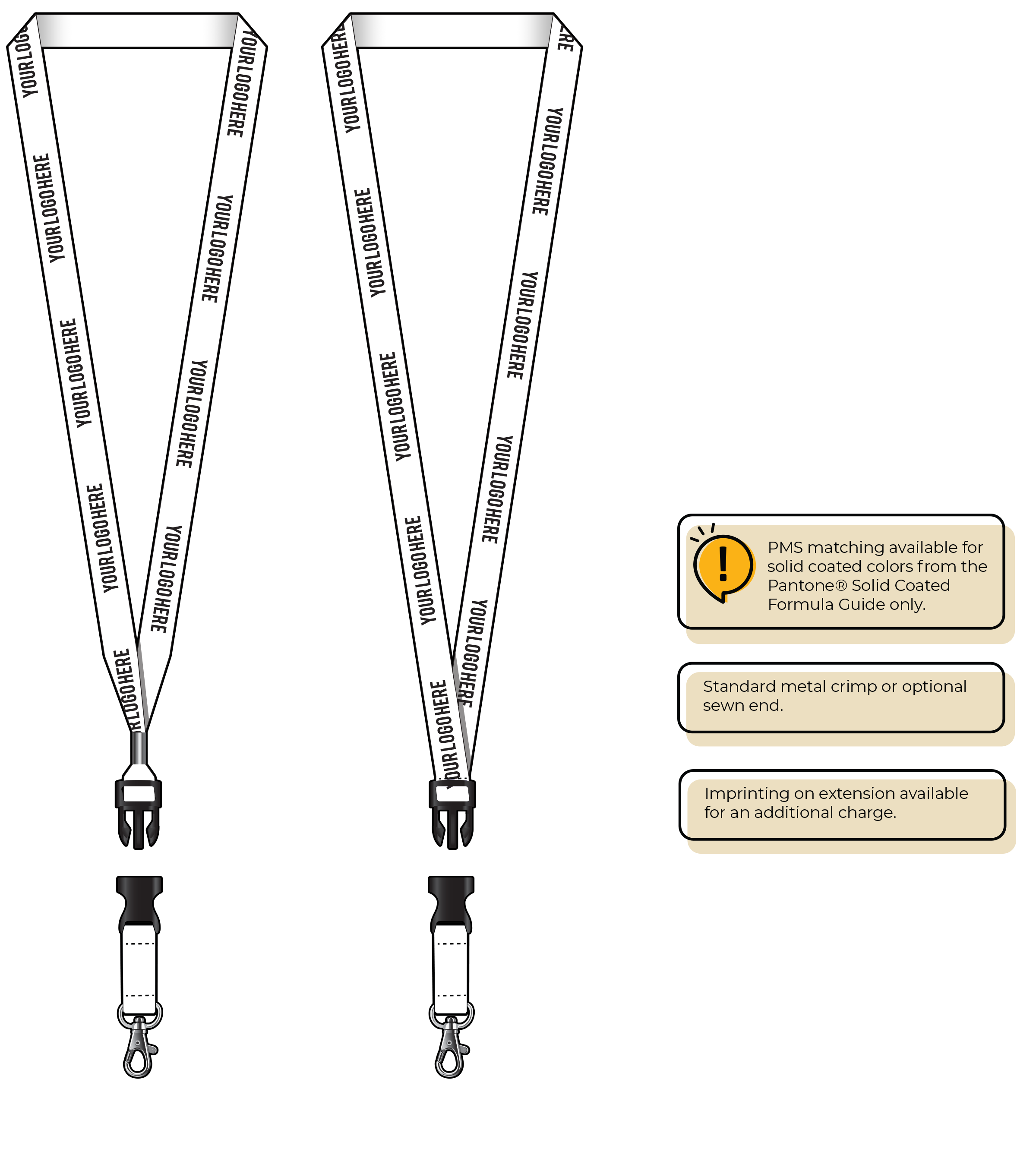 BH0012 | 5/8" MicroWeave Silkscreen Lanyards :: DETACH BUCKLE WITH EXTENSION