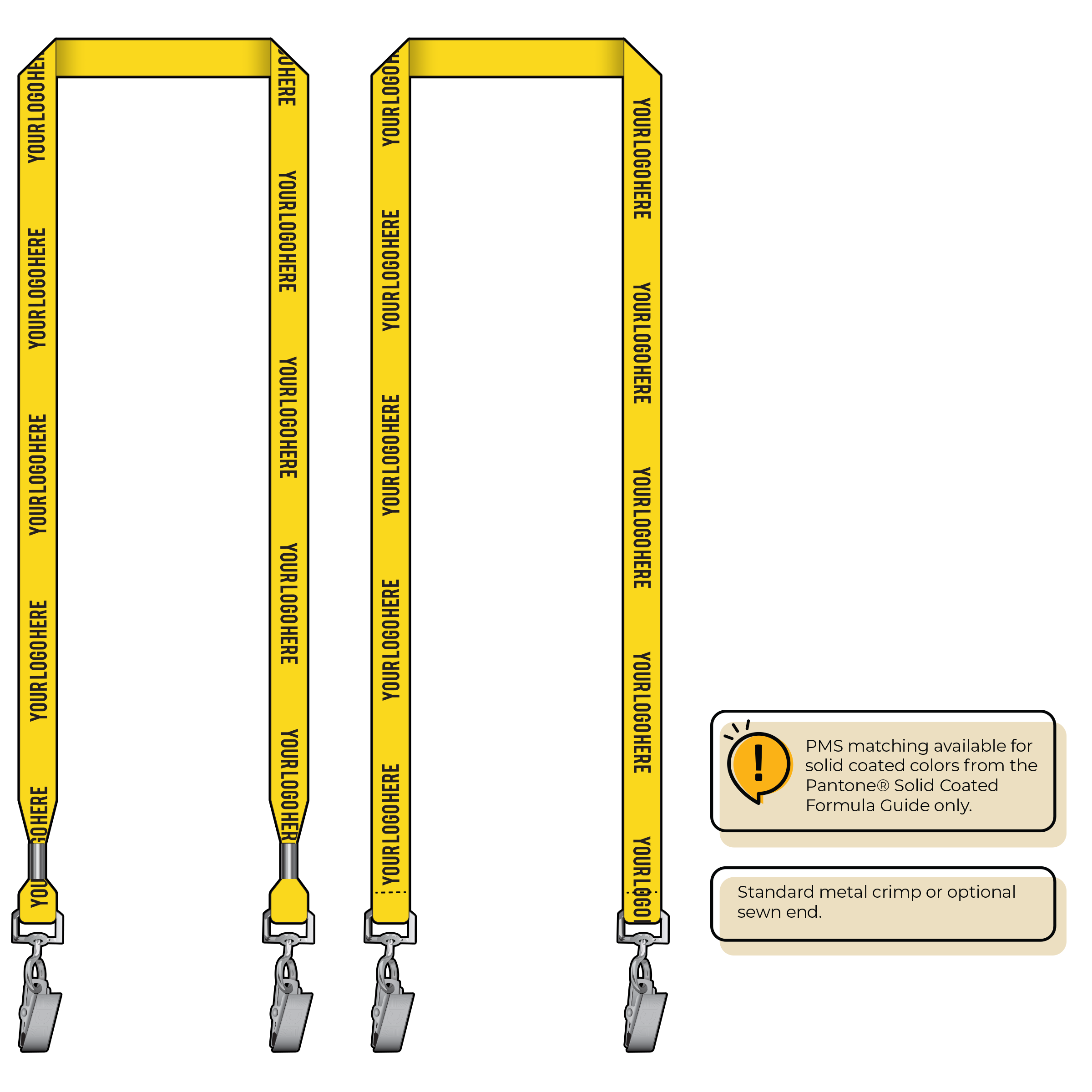 BH0012 | 5/8" MicroWeave Silkscreen Lanyards :: DOUBLE ENDED