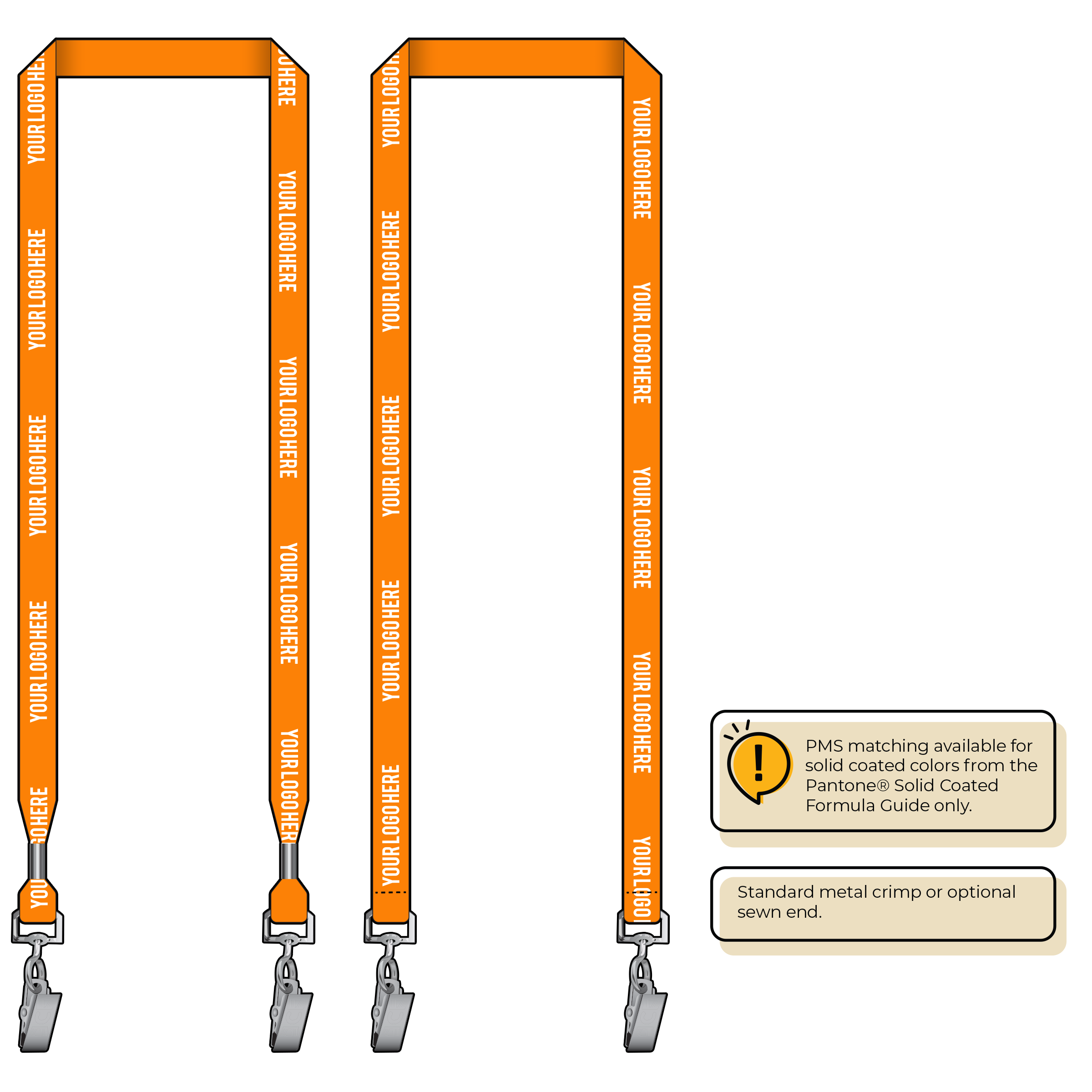 BH0012 | 5/8" MicroWeave Silkscreen Lanyards :: DOUBLE ENDED