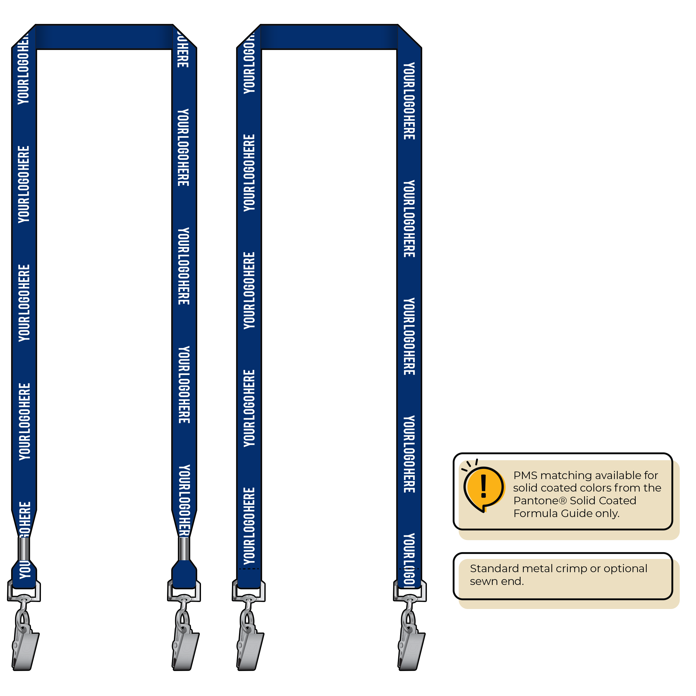 BH0012 | 5/8" MicroWeave Silkscreen Lanyards :: DOUBLE ENDED