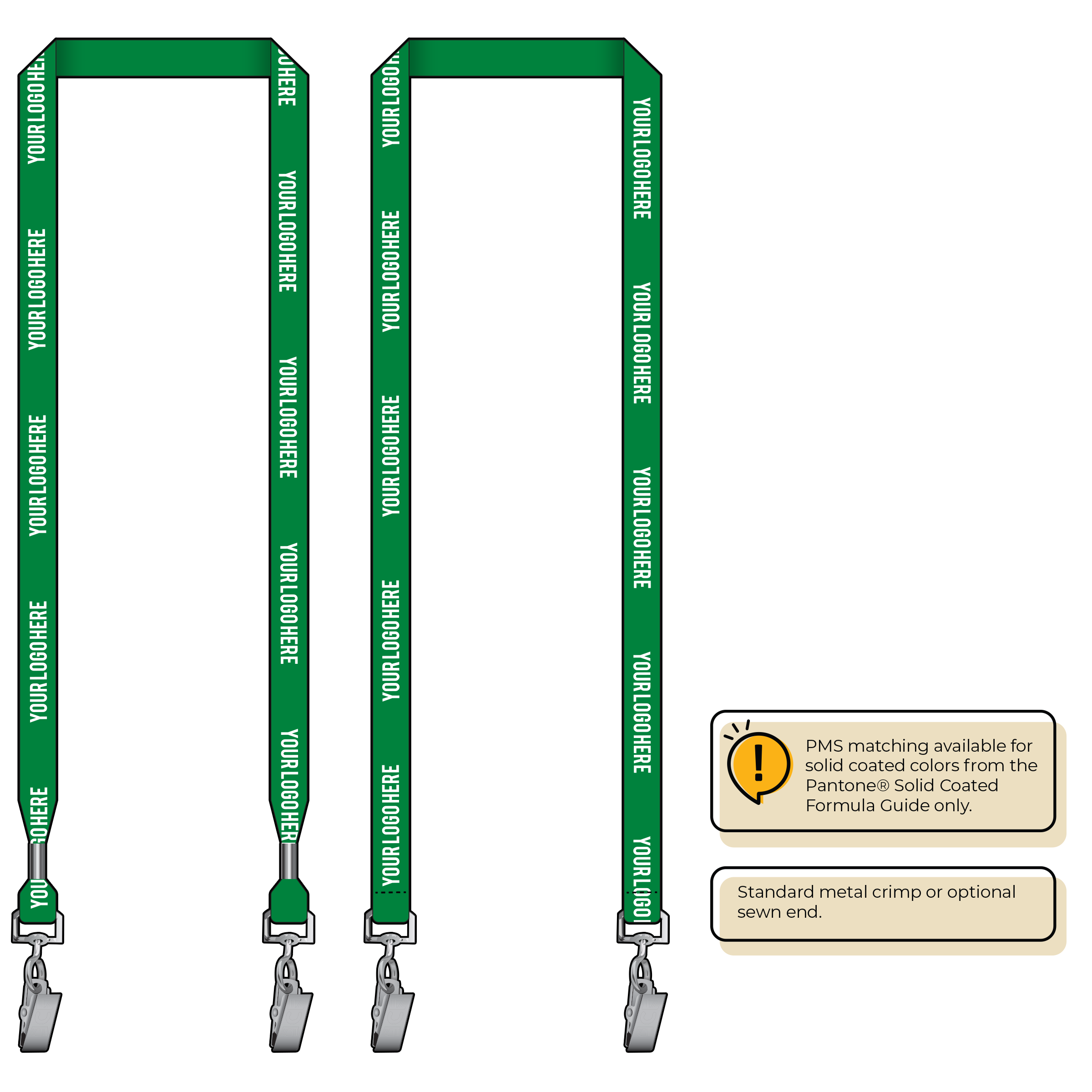 BH0012 | 5/8" MicroWeave Silkscreen Lanyards :: DOUBLE ENDED