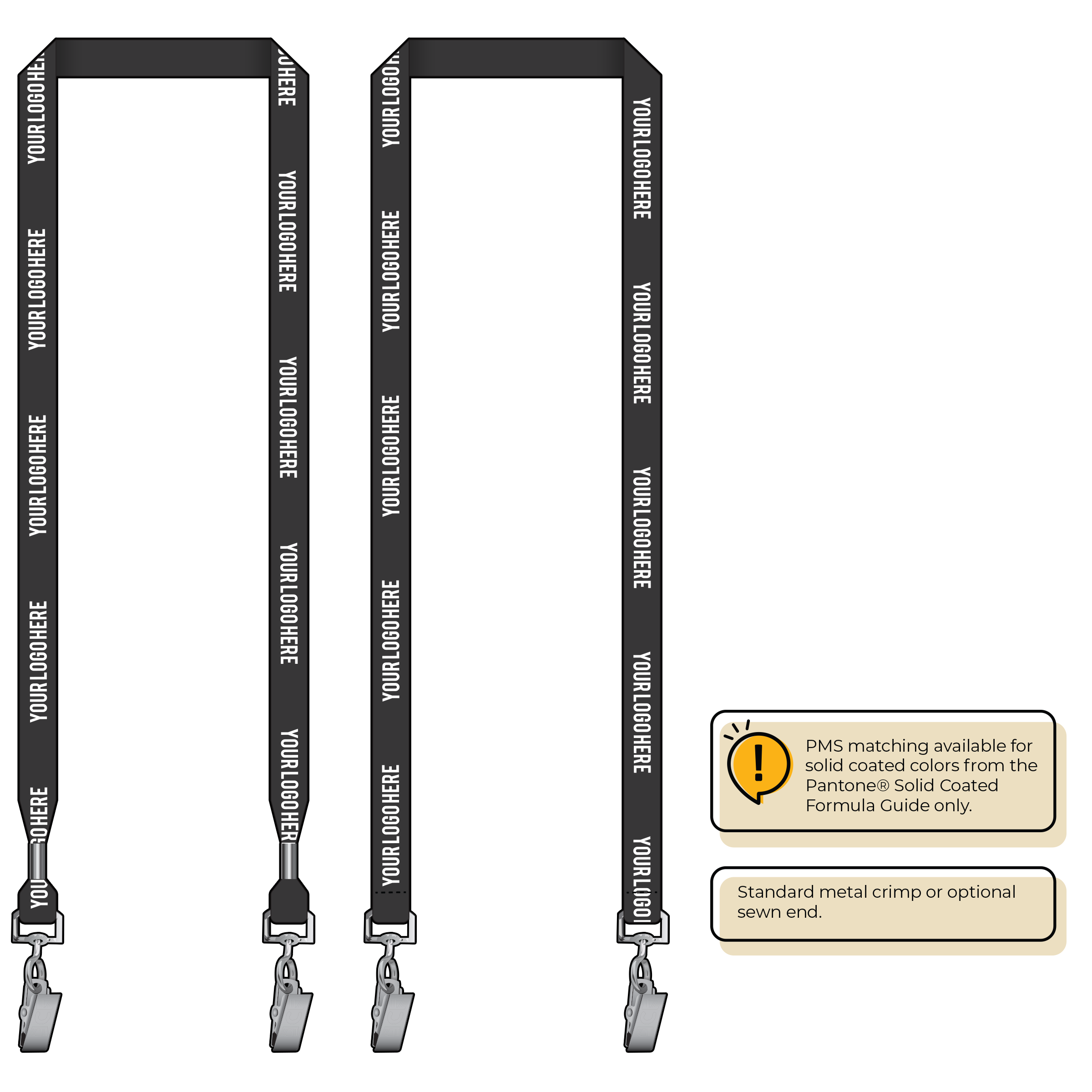 BH0012 | 5/8" MicroWeave Silkscreen Lanyards :: DOUBLE ENDED