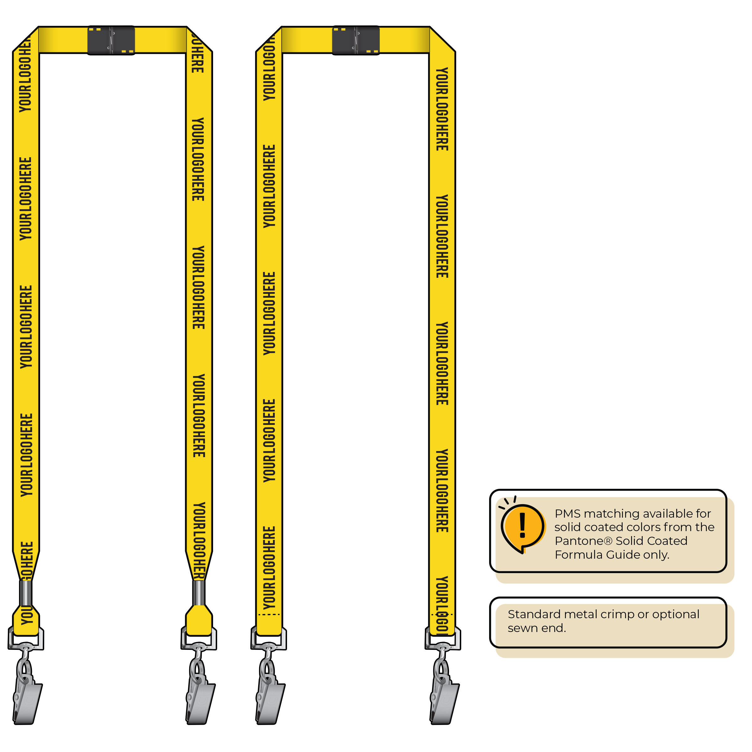 BH0012 | 5/8" MicroWeave Silkscreen Lanyards :: DOUBLE ENDED