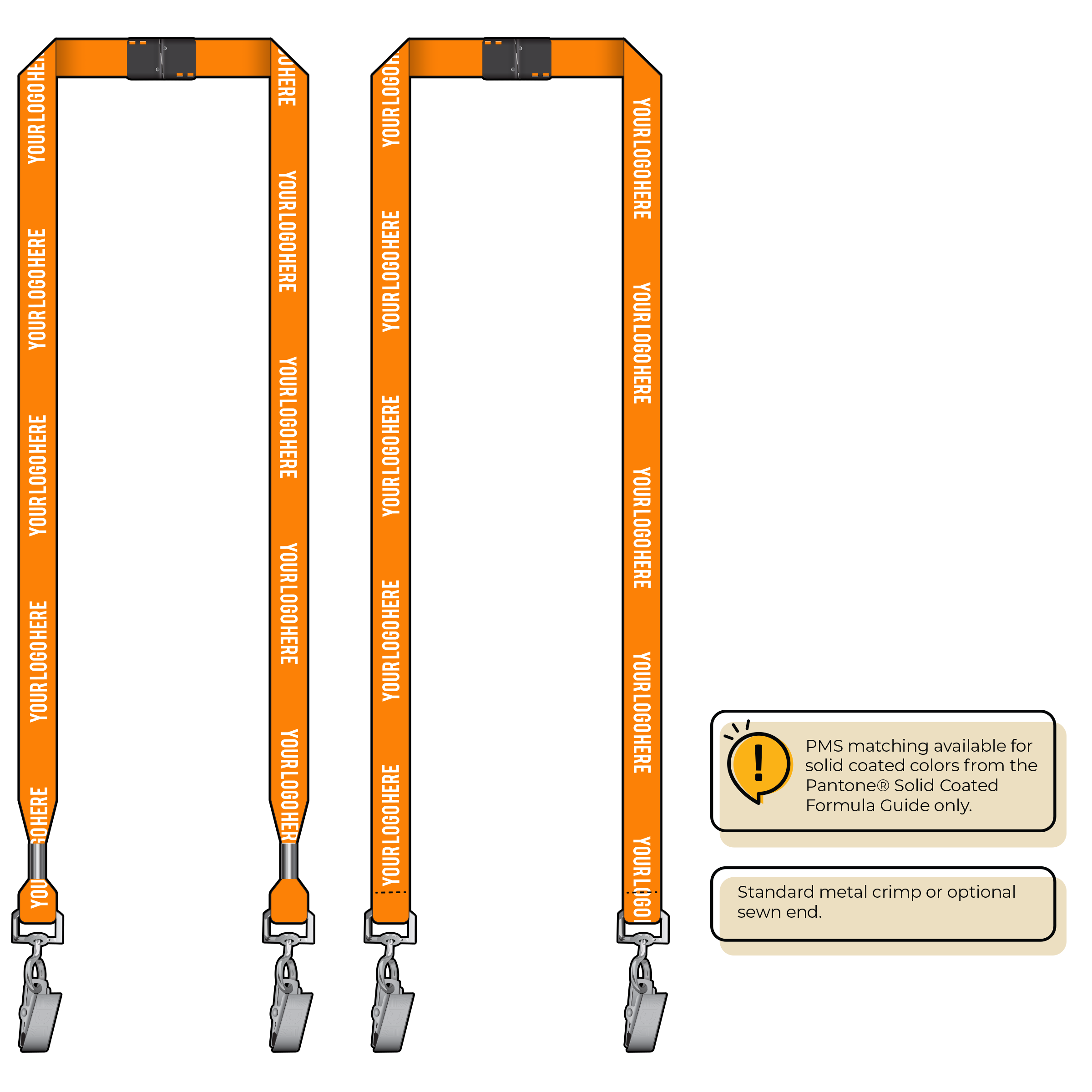BH0012 | 5/8" MicroWeave Silkscreen Lanyards :: DOUBLE ENDED