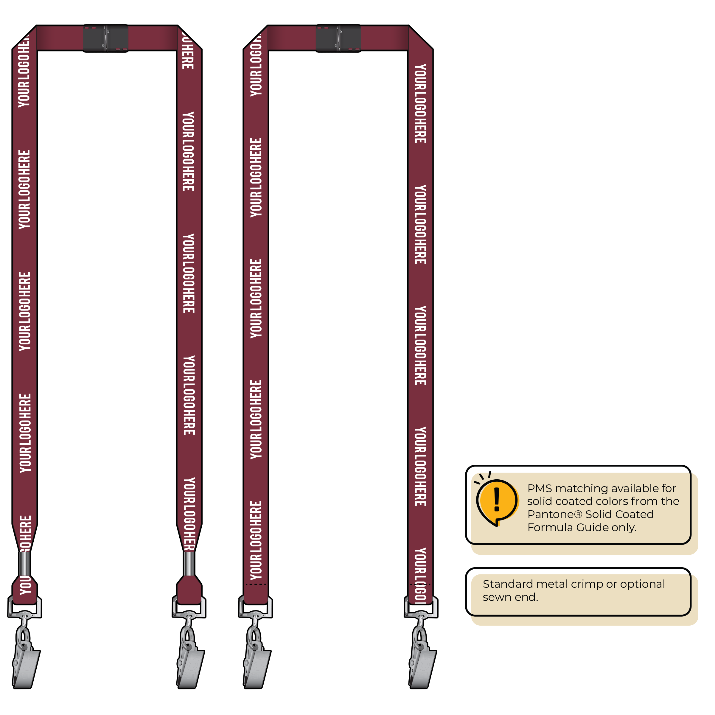 BH0012 | 5/8" MicroWeave Silkscreen Lanyards :: DOUBLE ENDED
