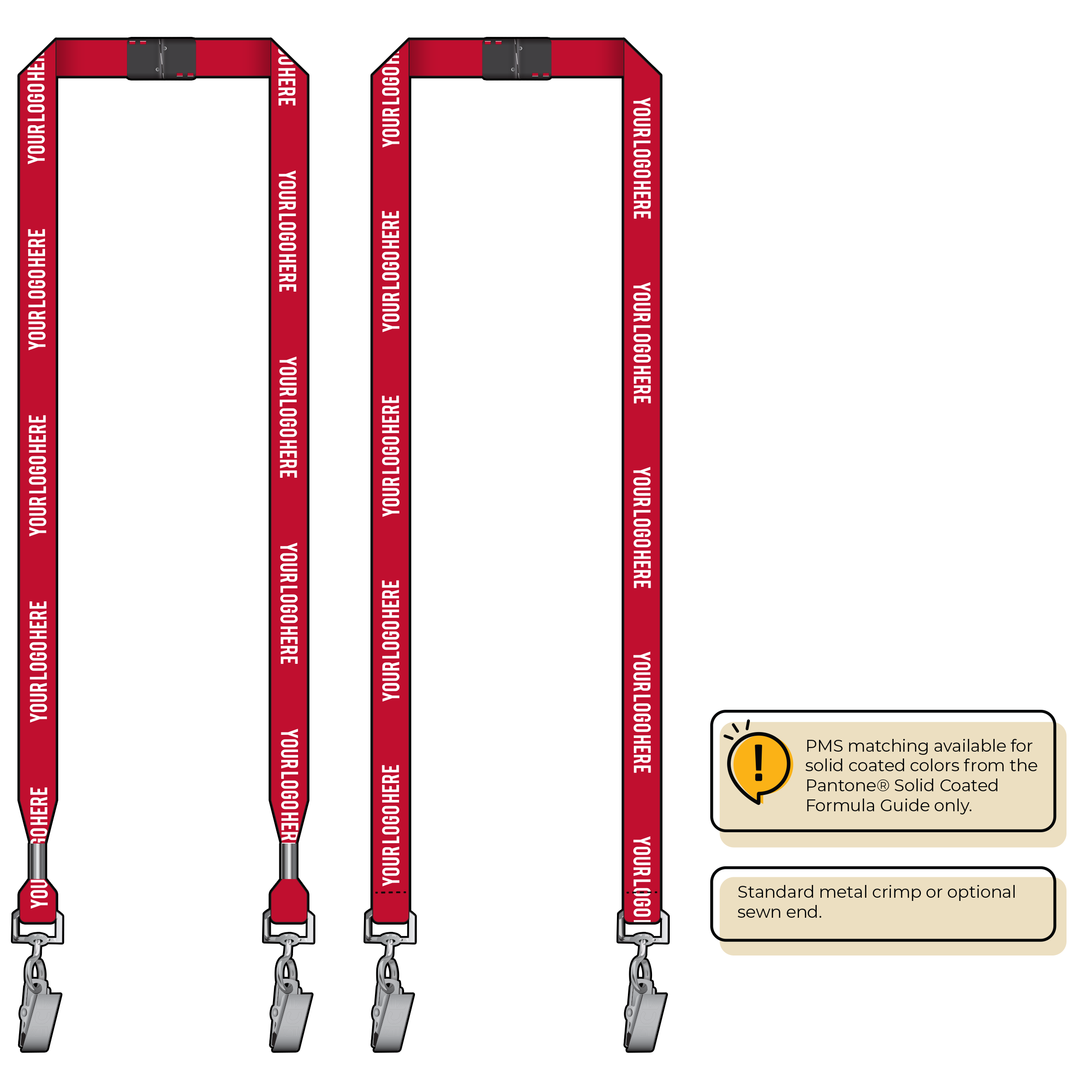 BH0012 | 5/8" MicroWeave Silkscreen Lanyards :: DOUBLE ENDED