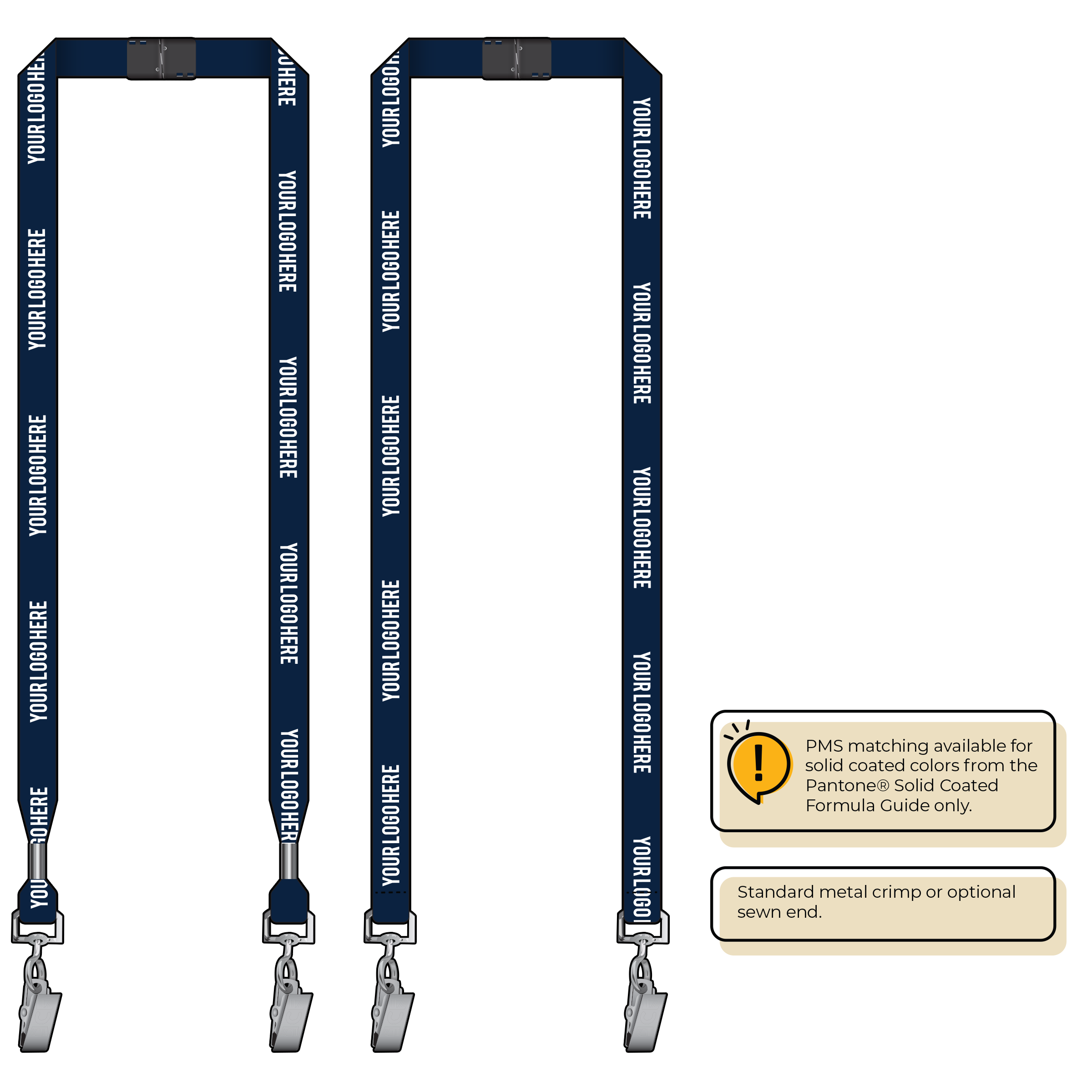 BH0012 | 5/8" MicroWeave Silkscreen Lanyards :: DOUBLE ENDED