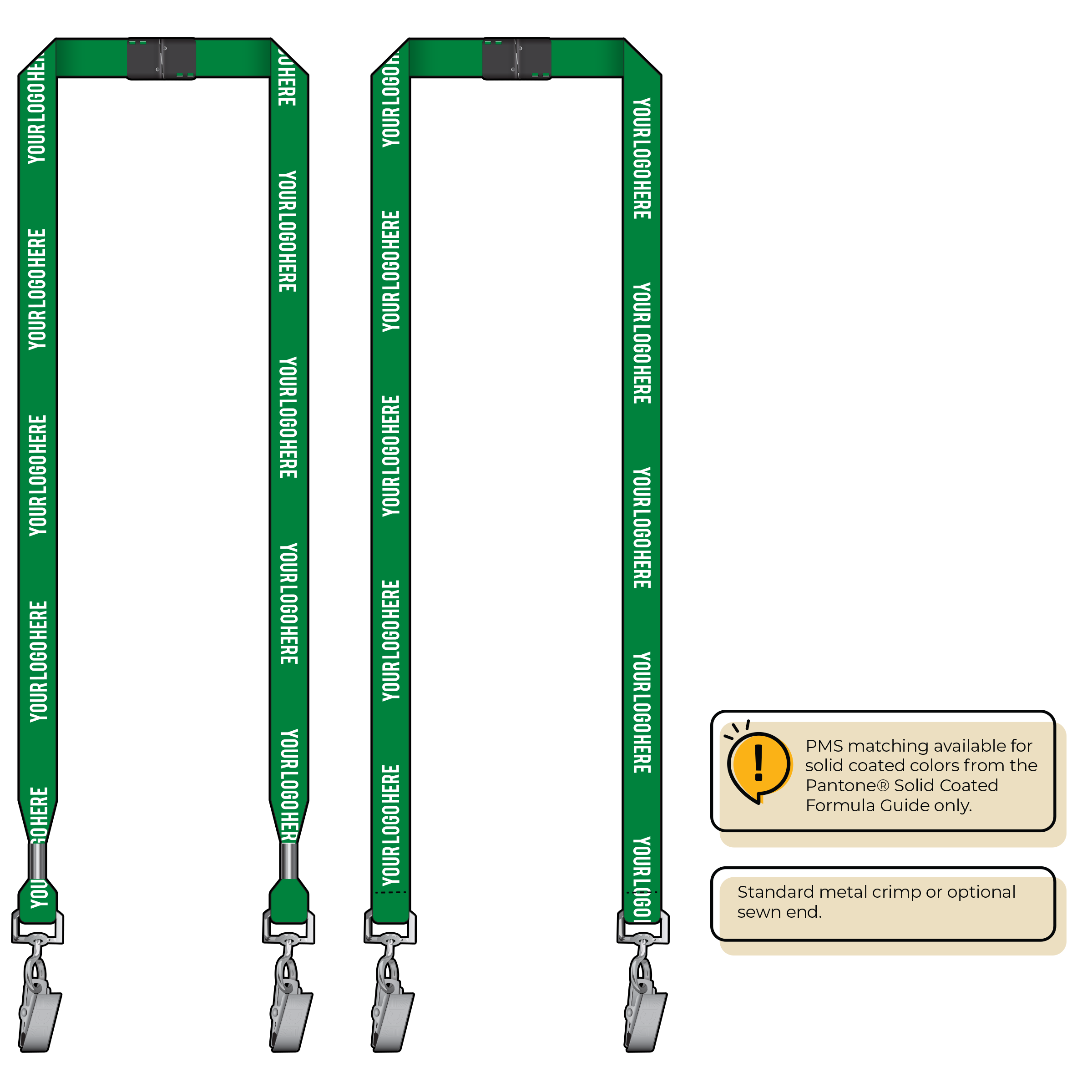 BH0012 | 5/8" MicroWeave Silkscreen Lanyards :: DOUBLE ENDED