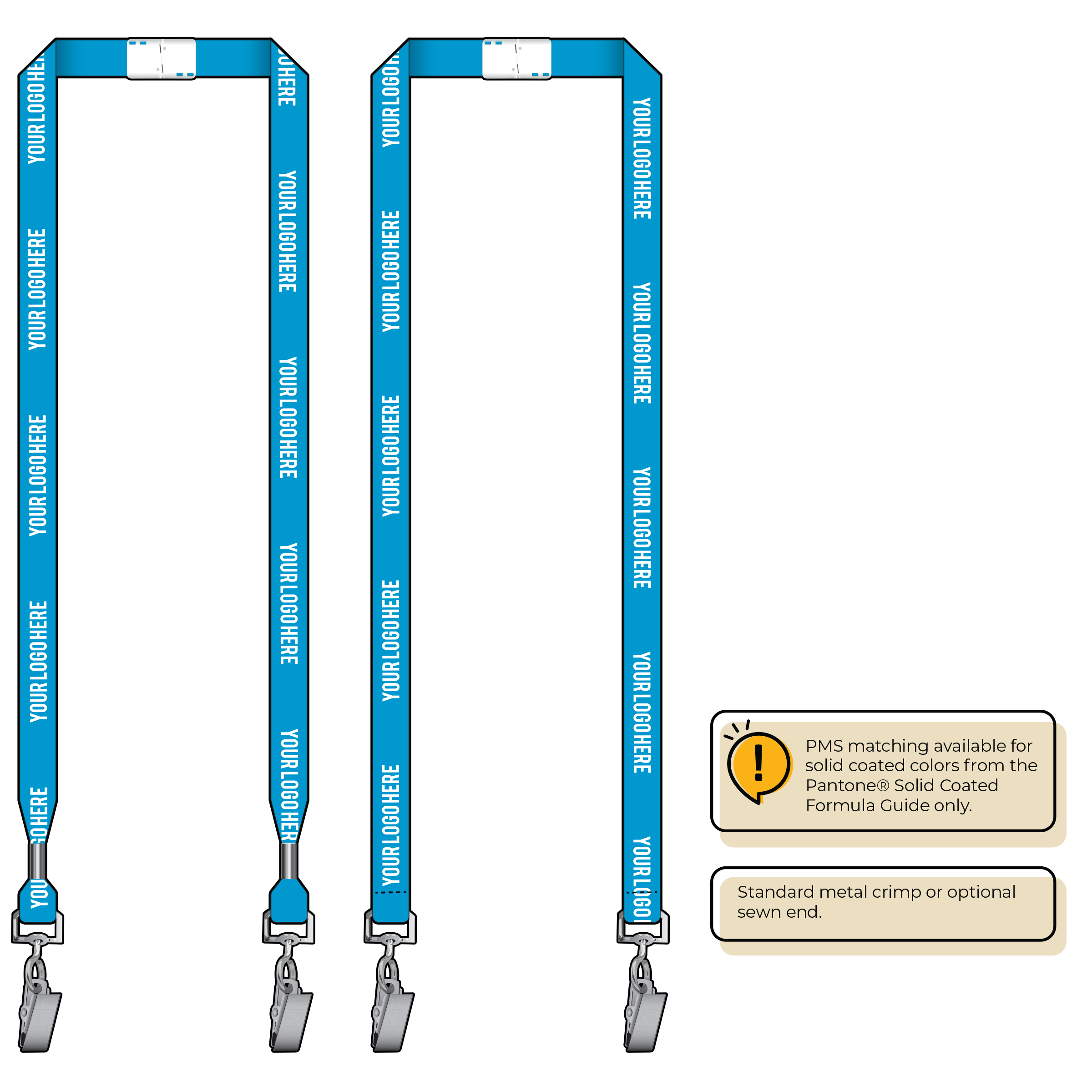 BHN012 | 5/8" Neon MicroWeave Silkscreen Lanyards :: DOUBLE ENDED