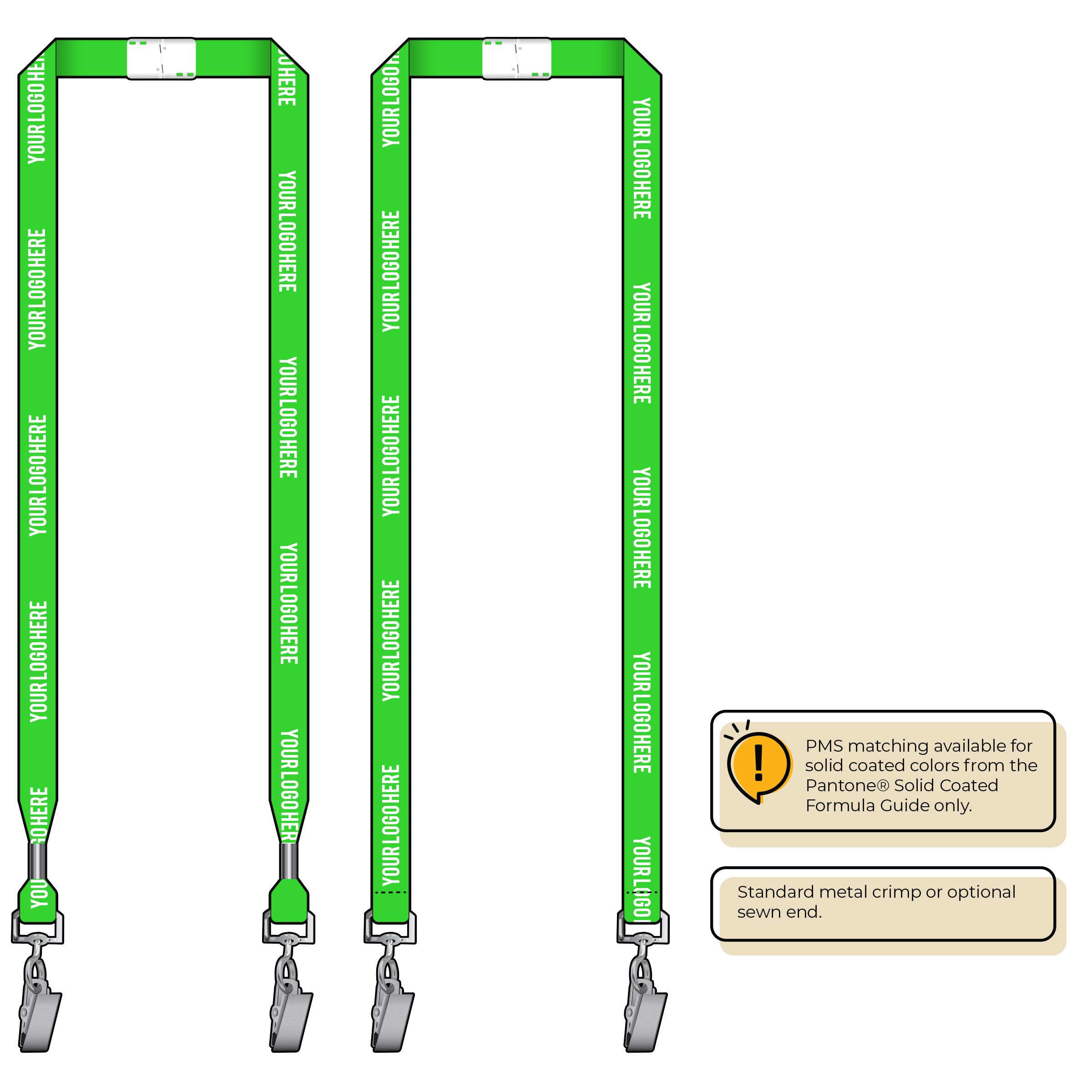 BHN012 | 5/8" Neon MicroWeave Silkscreen Lanyards :: DOUBLE ENDED