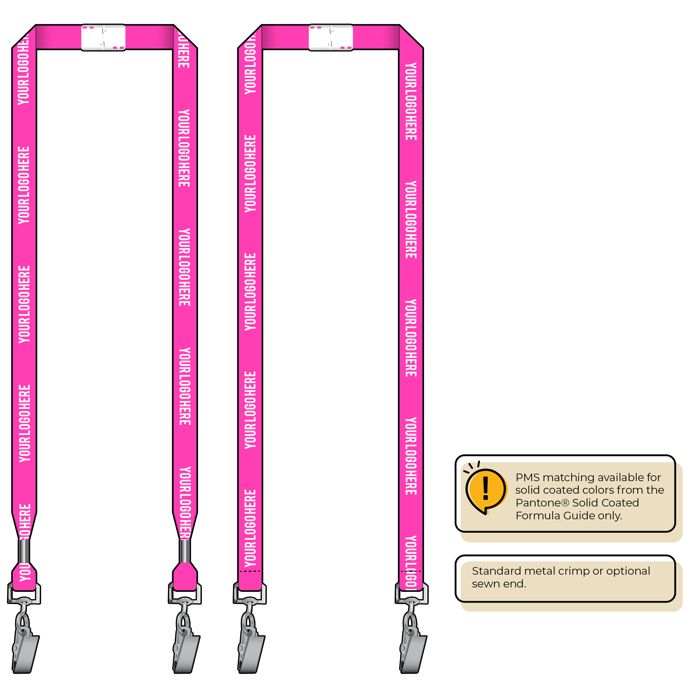 BHN012 | 5/8" Neon MicroWeave Silkscreen Lanyards :: DOUBLE ENDED