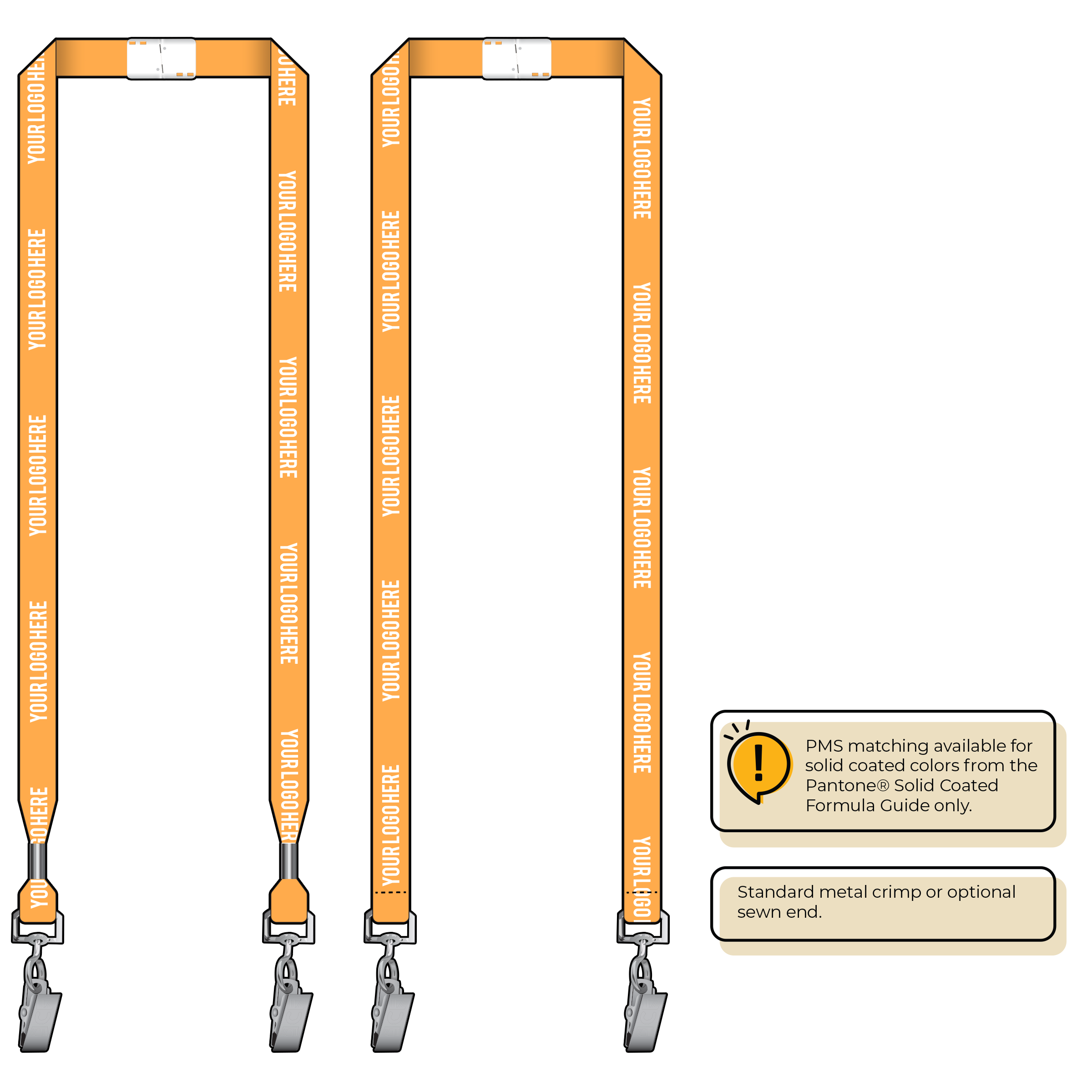 BHN012 | 5/8" Neon MicroWeave Silkscreen Lanyards :: DOUBLE ENDED