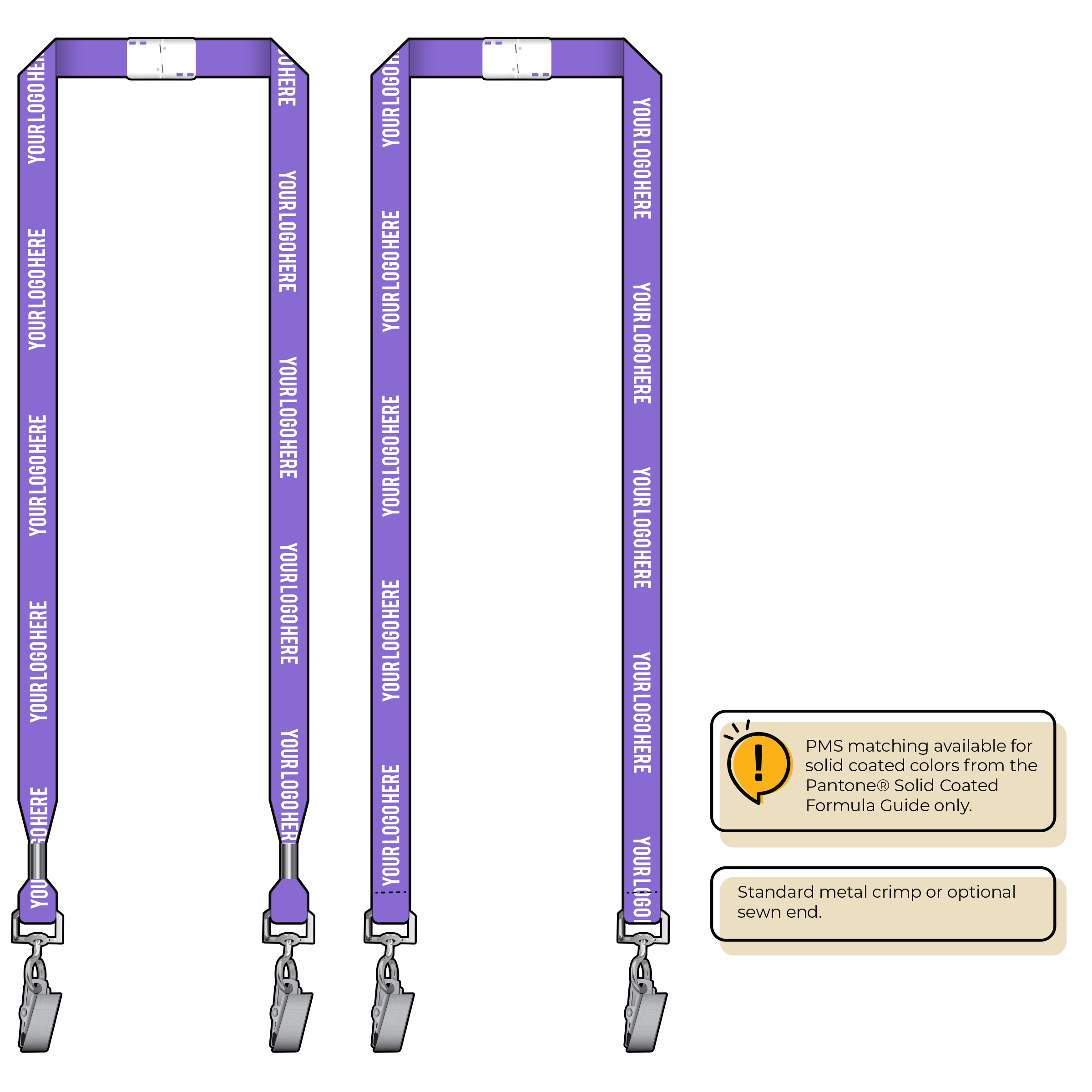 BHN012 | 5/8" Neon MicroWeave Silkscreen Lanyards :: DOUBLE ENDED