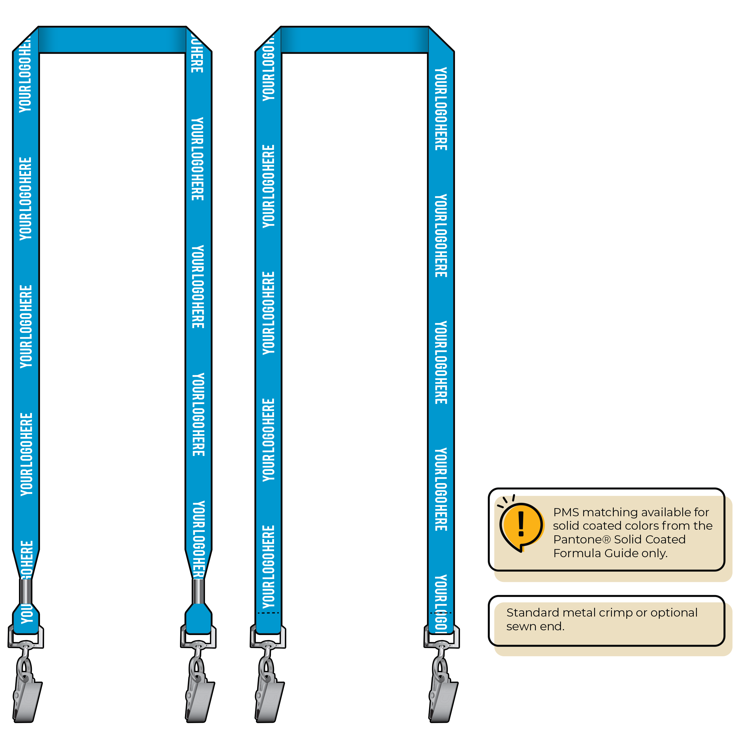 BHN012 | 5/8" Neon MicroWeave Silkscreen Lanyards :: DOUBLE ENDED