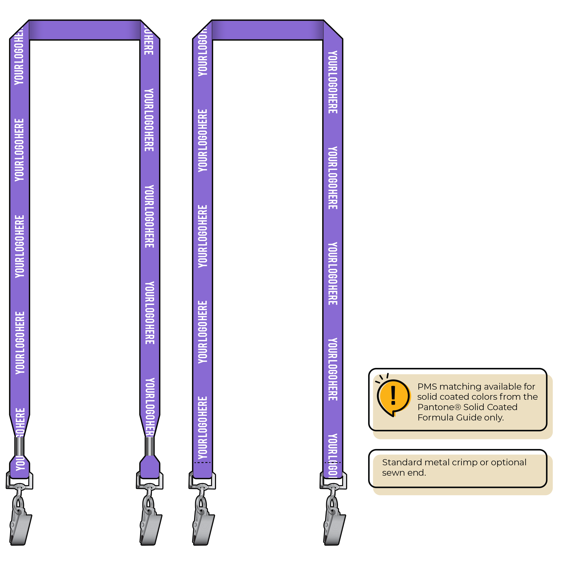 BHN012 | 5/8" Neon MicroWeave Silkscreen Lanyards :: DOUBLE ENDED