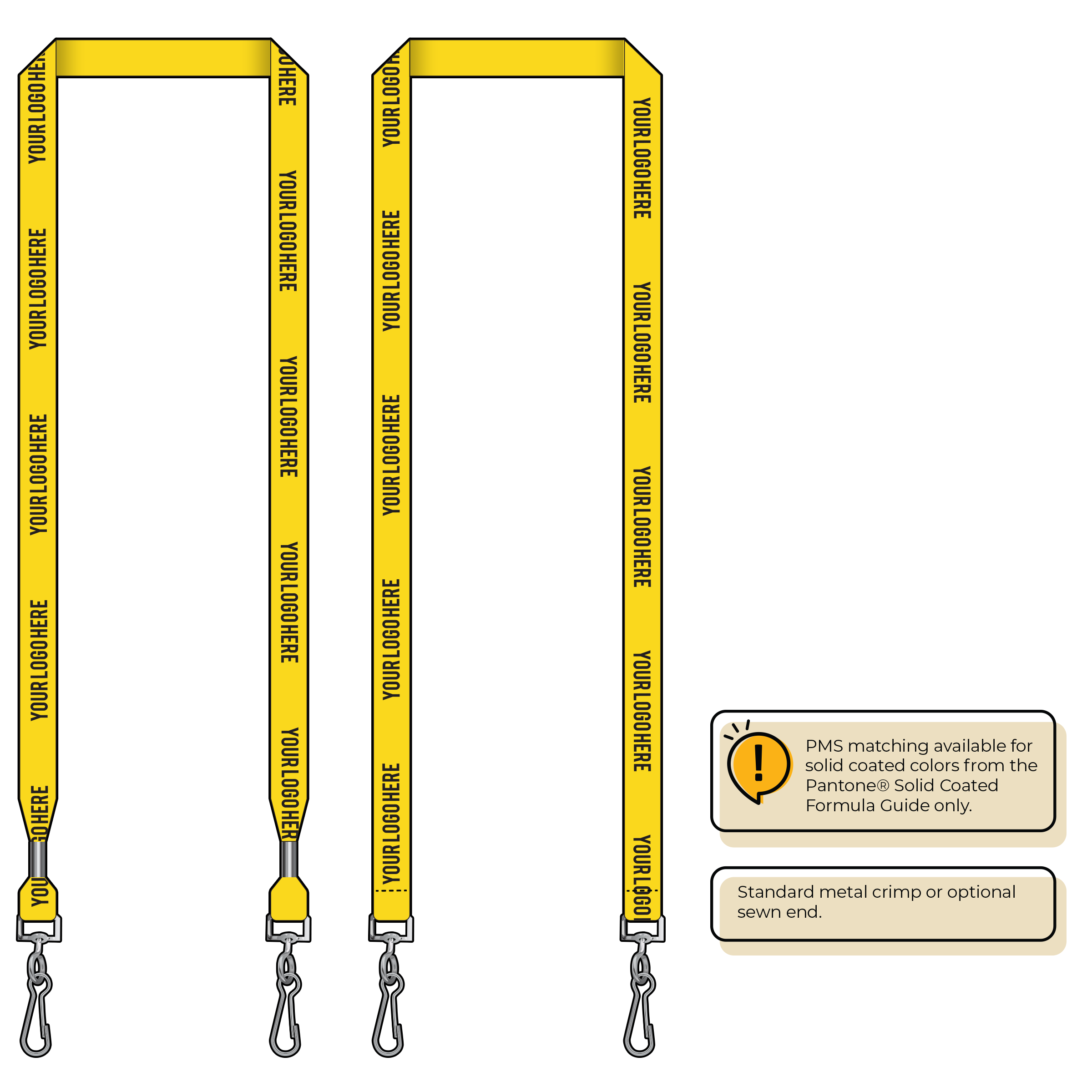 BH0012 | 5/8" MicroWeave Silkscreen Lanyards :: DOUBLE ENDED