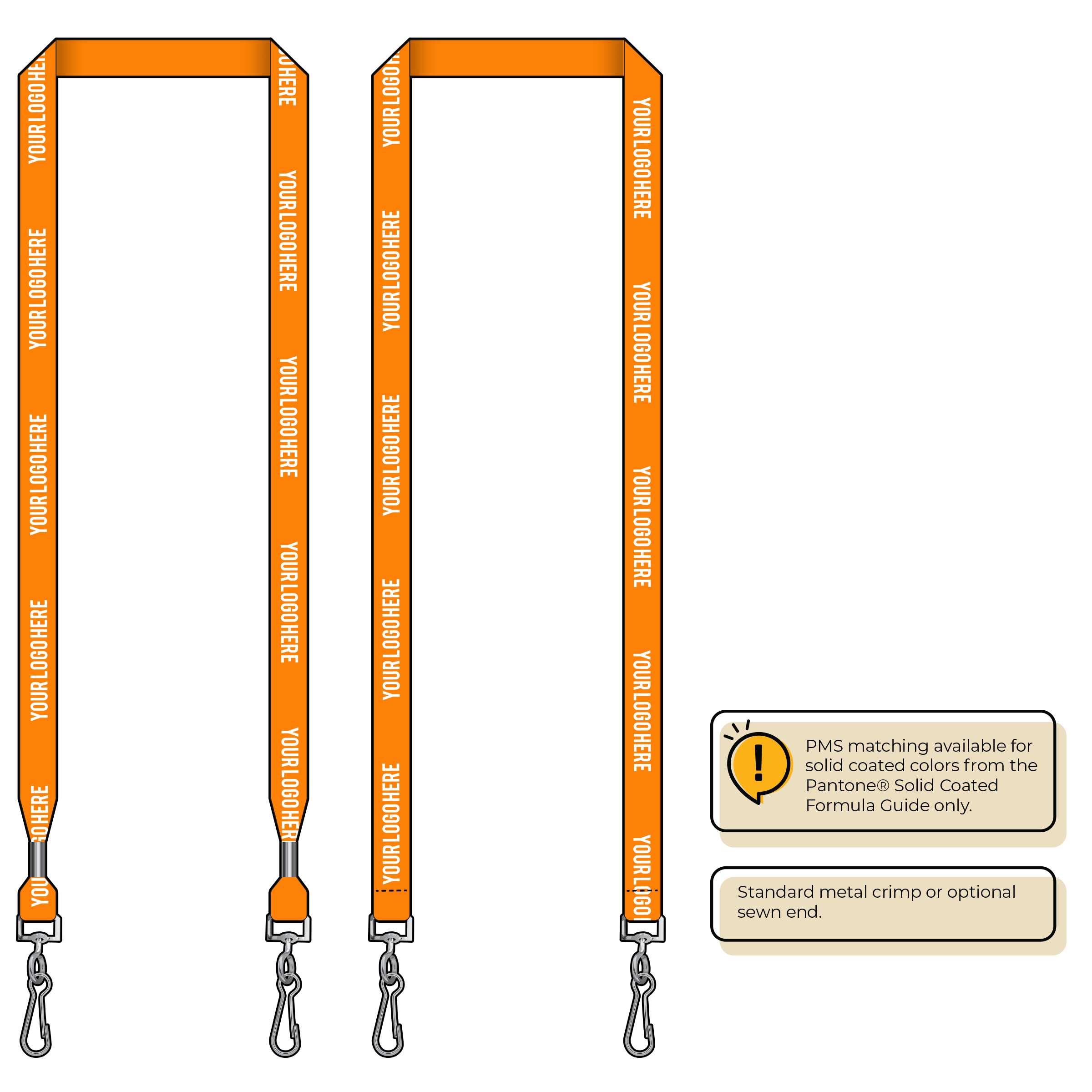 BH0012 | 5/8" MicroWeave Silkscreen Lanyards :: DOUBLE ENDED