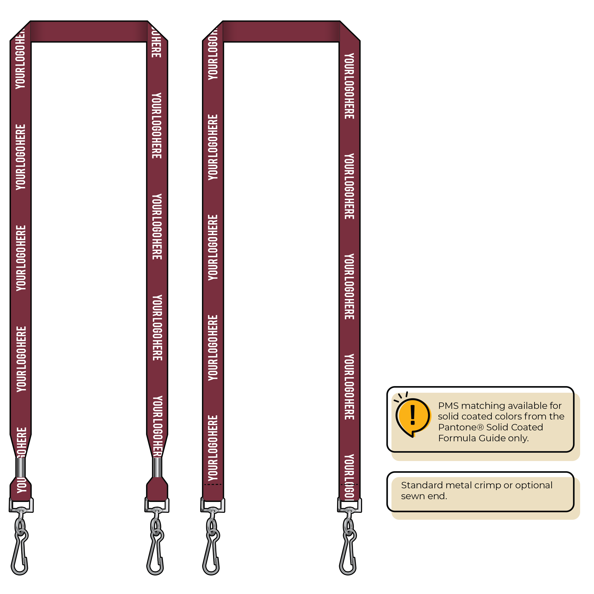BH0012 | 5/8" MicroWeave Silkscreen Lanyards :: DOUBLE ENDED