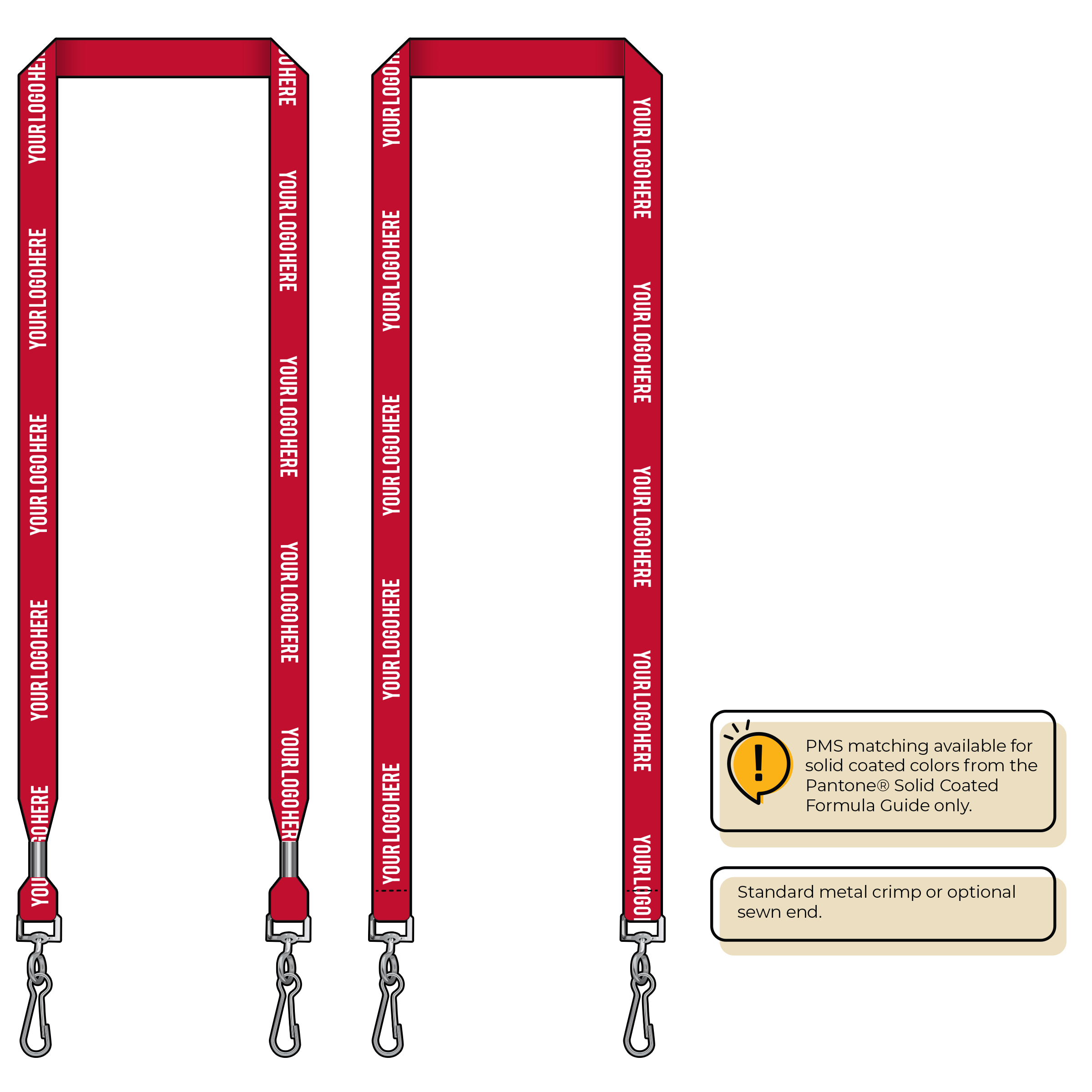 BH0012 | 5/8" MicroWeave Silkscreen Lanyards :: DOUBLE ENDED