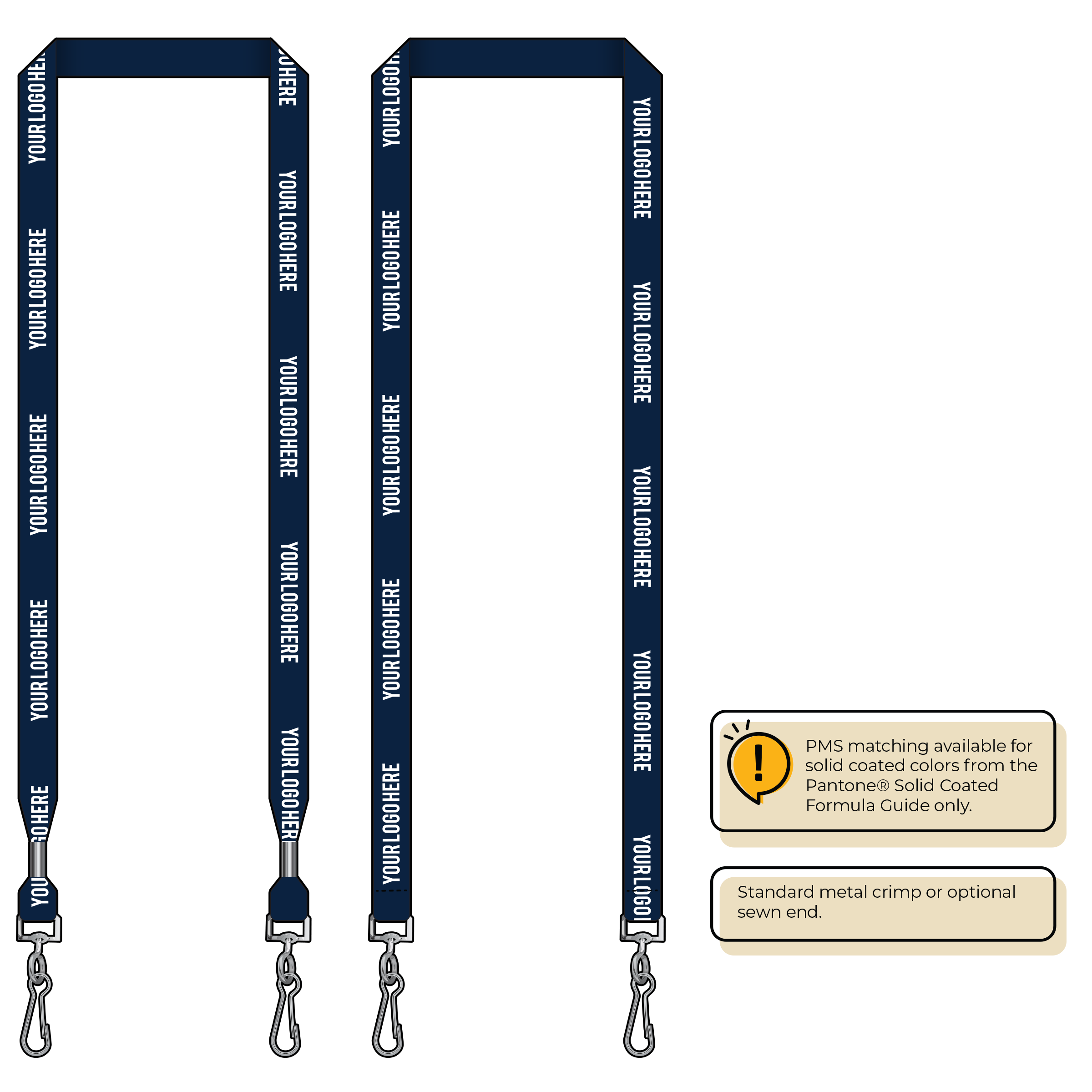 BH0012 | 5/8" MicroWeave Silkscreen Lanyards :: DOUBLE ENDED