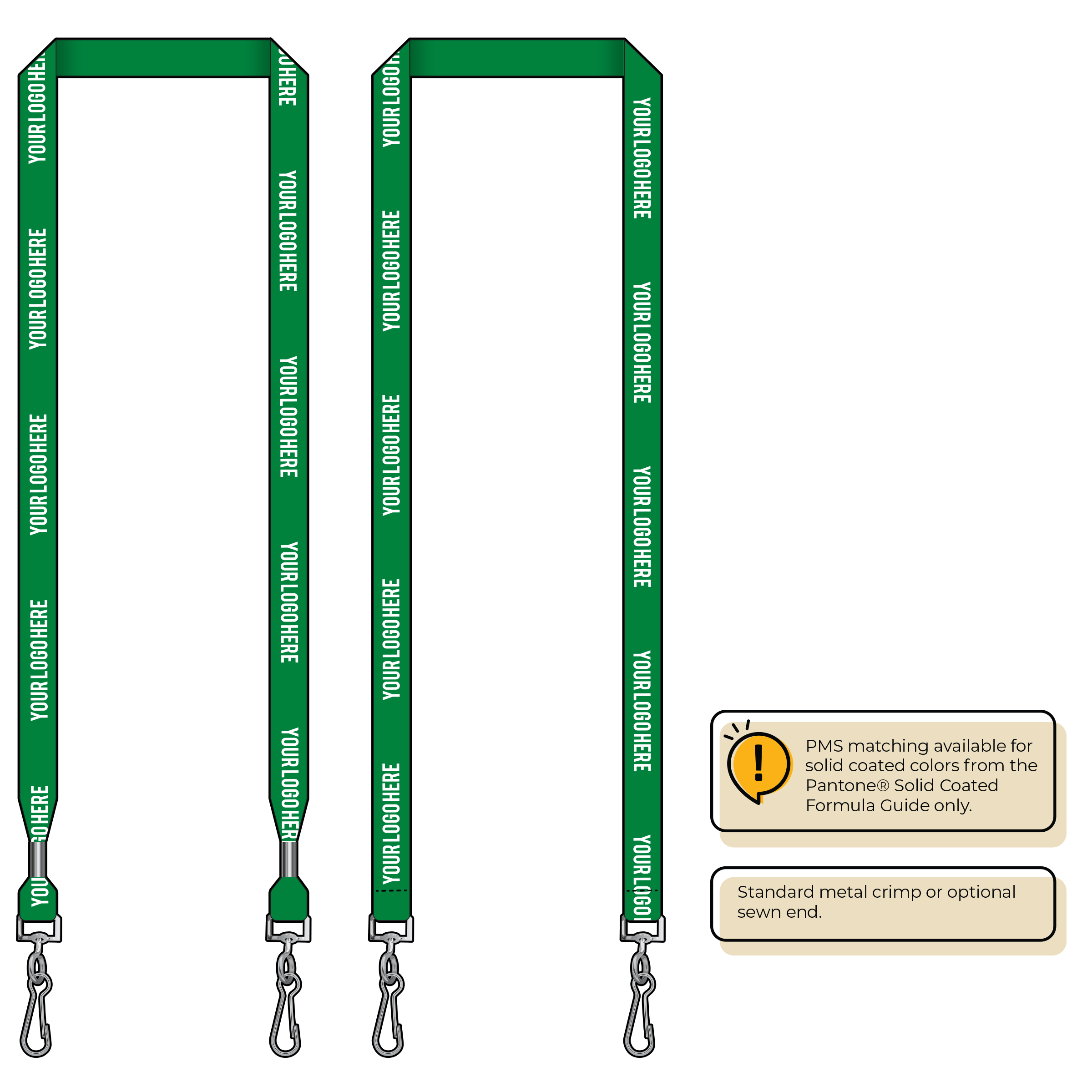 BH0012 | 5/8" MicroWeave Silkscreen Lanyards :: DOUBLE ENDED