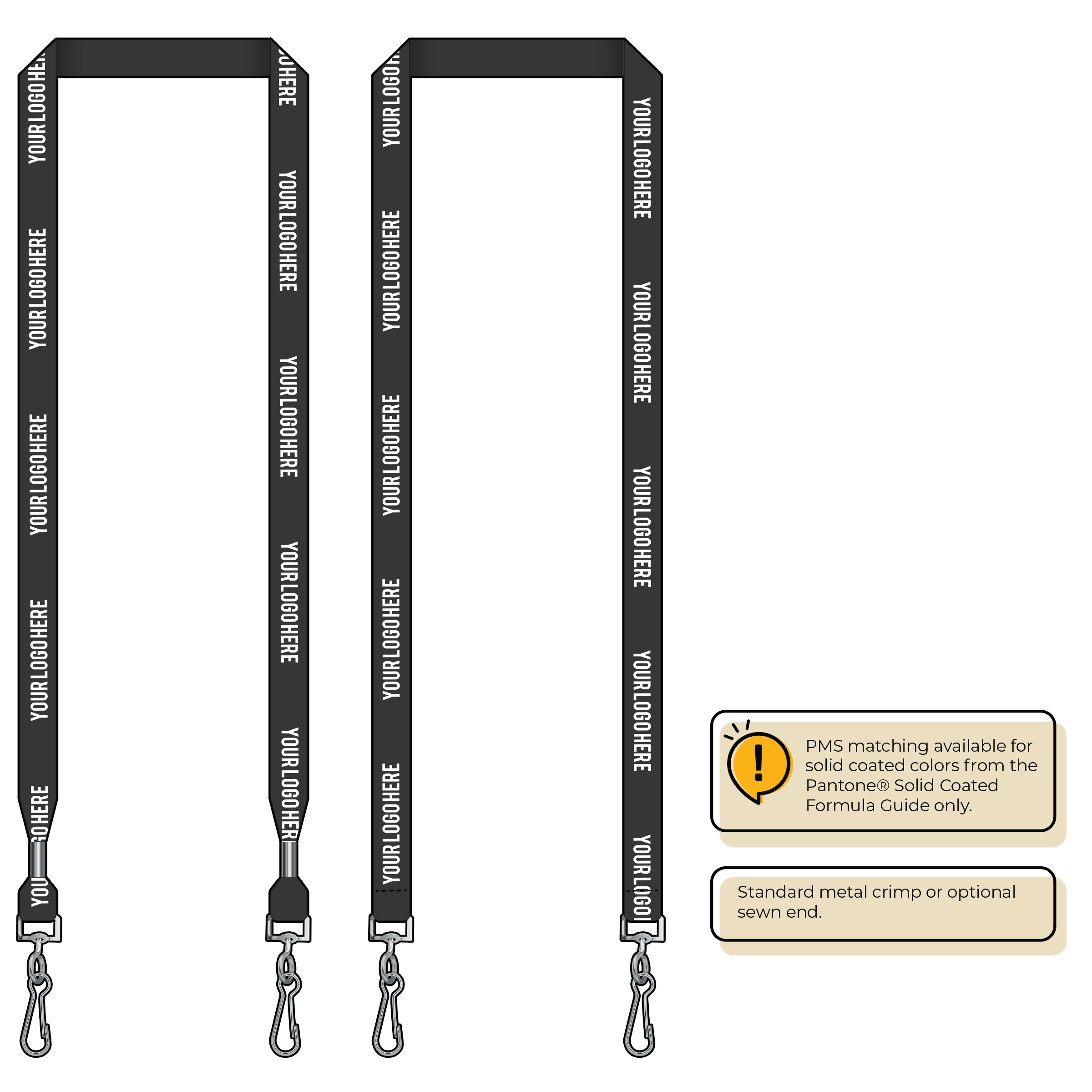 BH0012 | 5/8" MicroWeave Silkscreen Lanyards :: DOUBLE ENDED