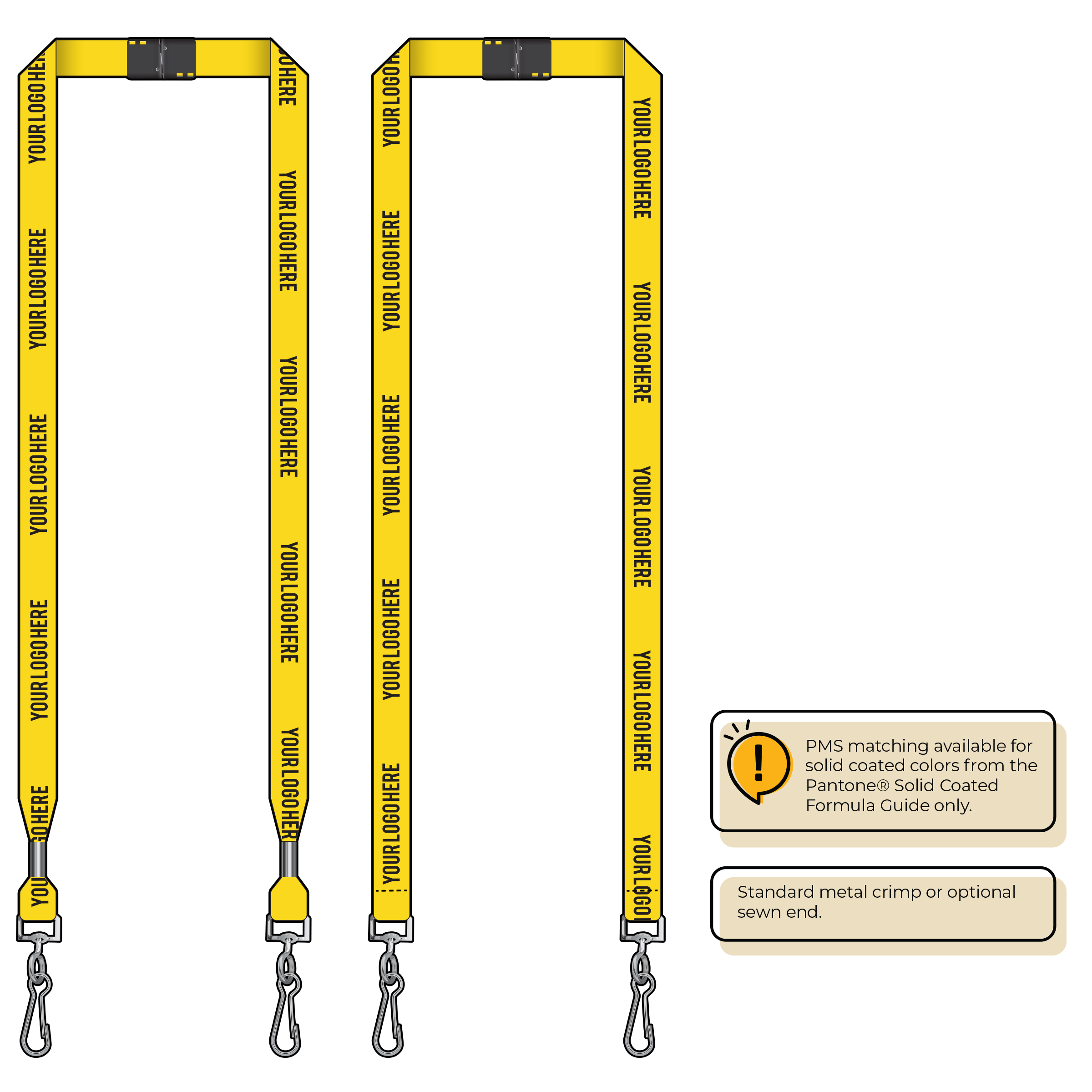 BH0012 | 5/8" MicroWeave Silkscreen Lanyards :: DOUBLE ENDED