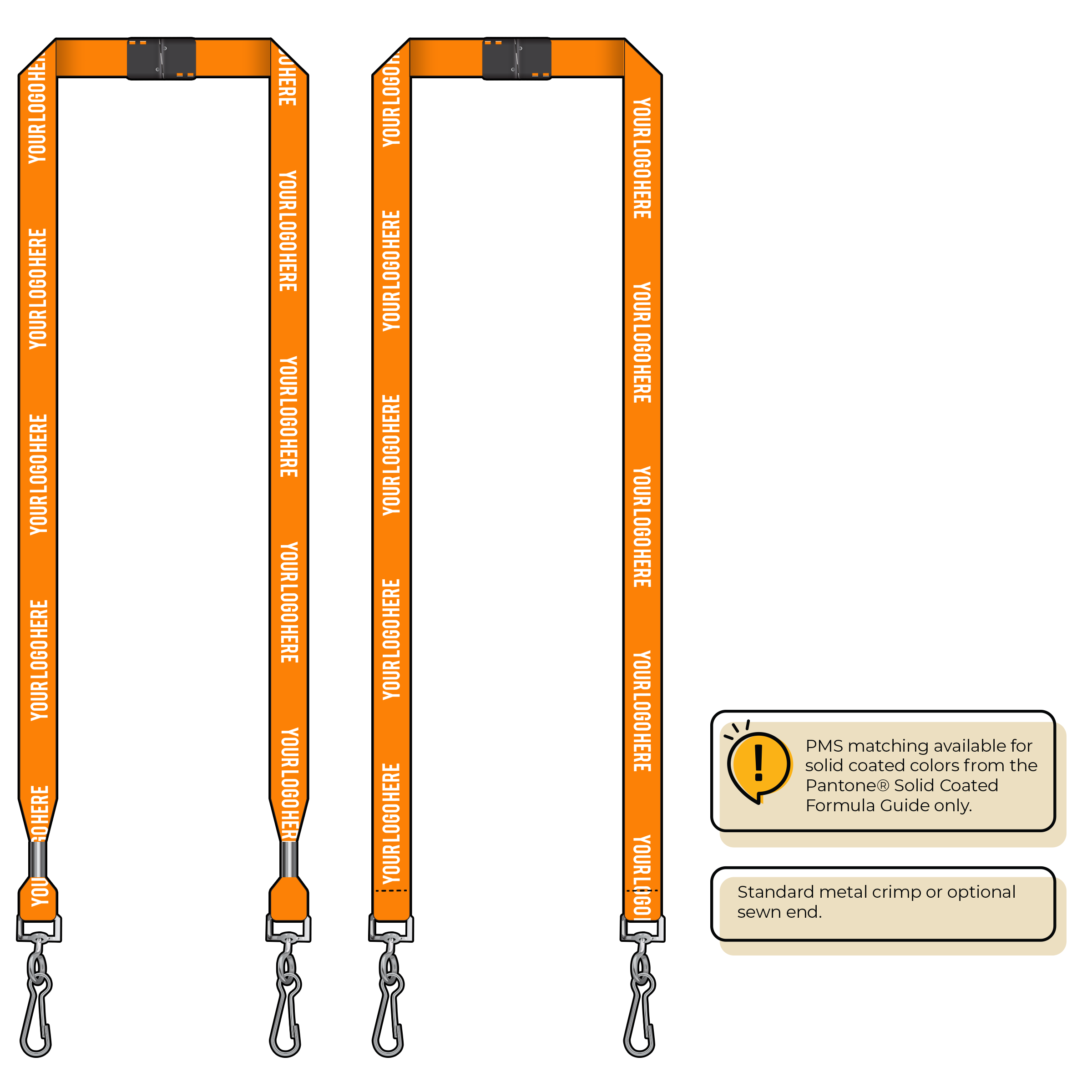 BH0012 | 5/8" MicroWeave Silkscreen Lanyards :: DOUBLE ENDED
