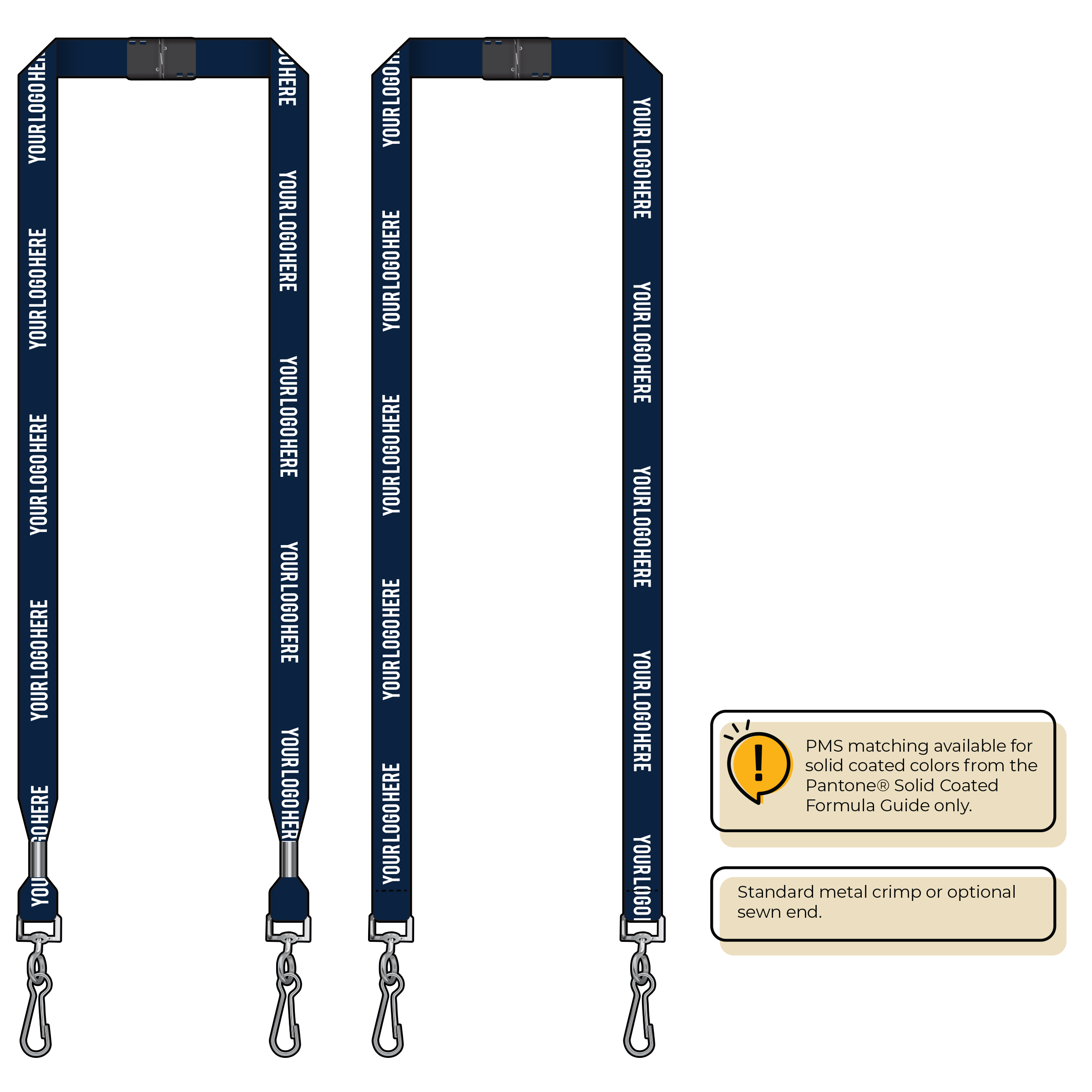 BH0012 | 5/8" MicroWeave Silkscreen Lanyards :: DOUBLE ENDED