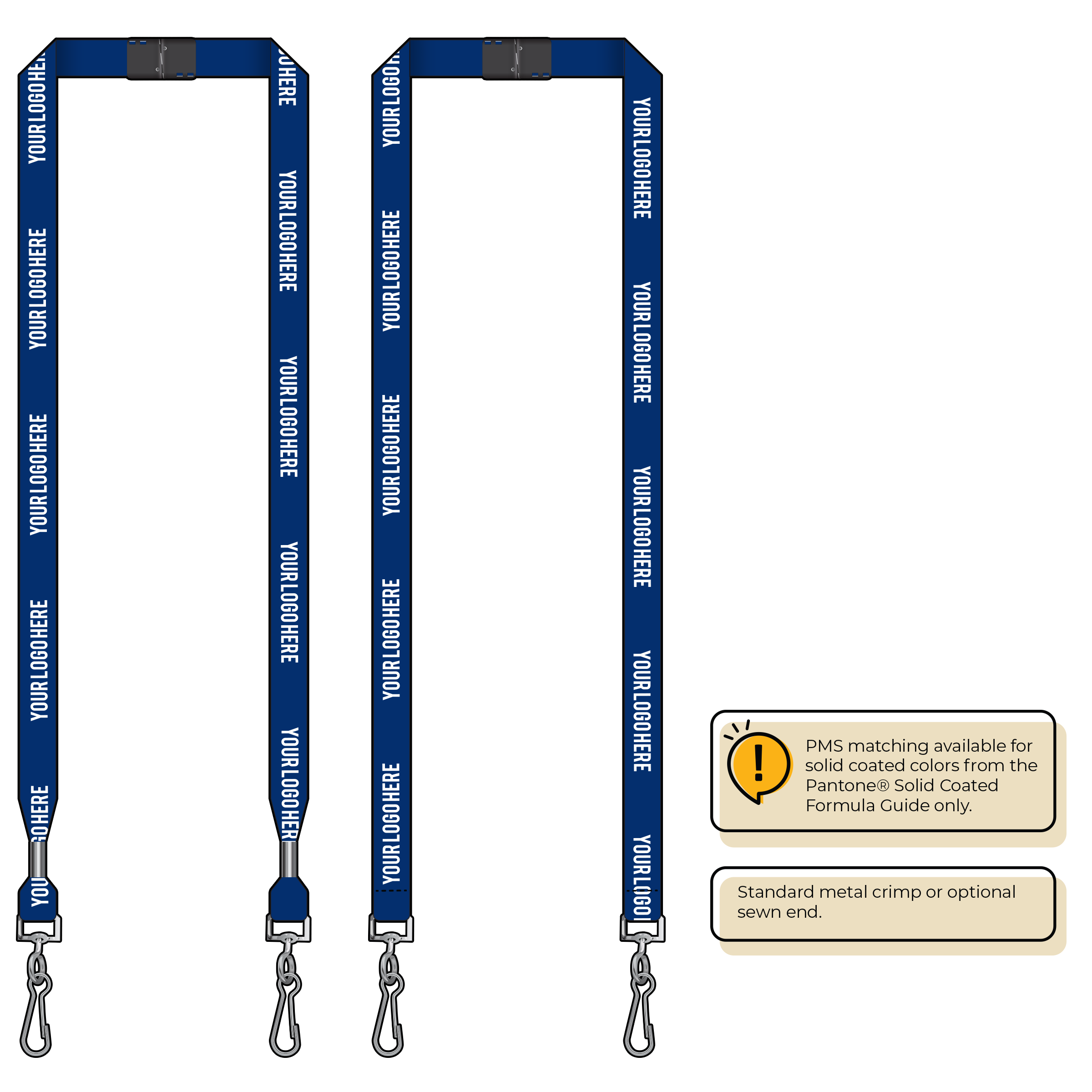 BH0012 | 5/8" MicroWeave Silkscreen Lanyards :: DOUBLE ENDED