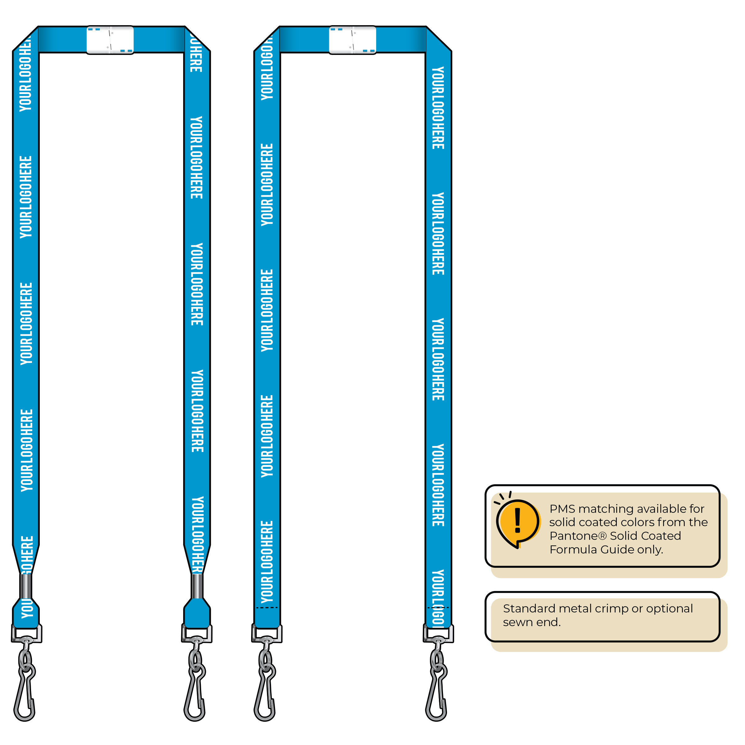 BHN012 | 5/8" Neon MicroWeave Silkscreen Lanyards :: DOUBLE ENDED