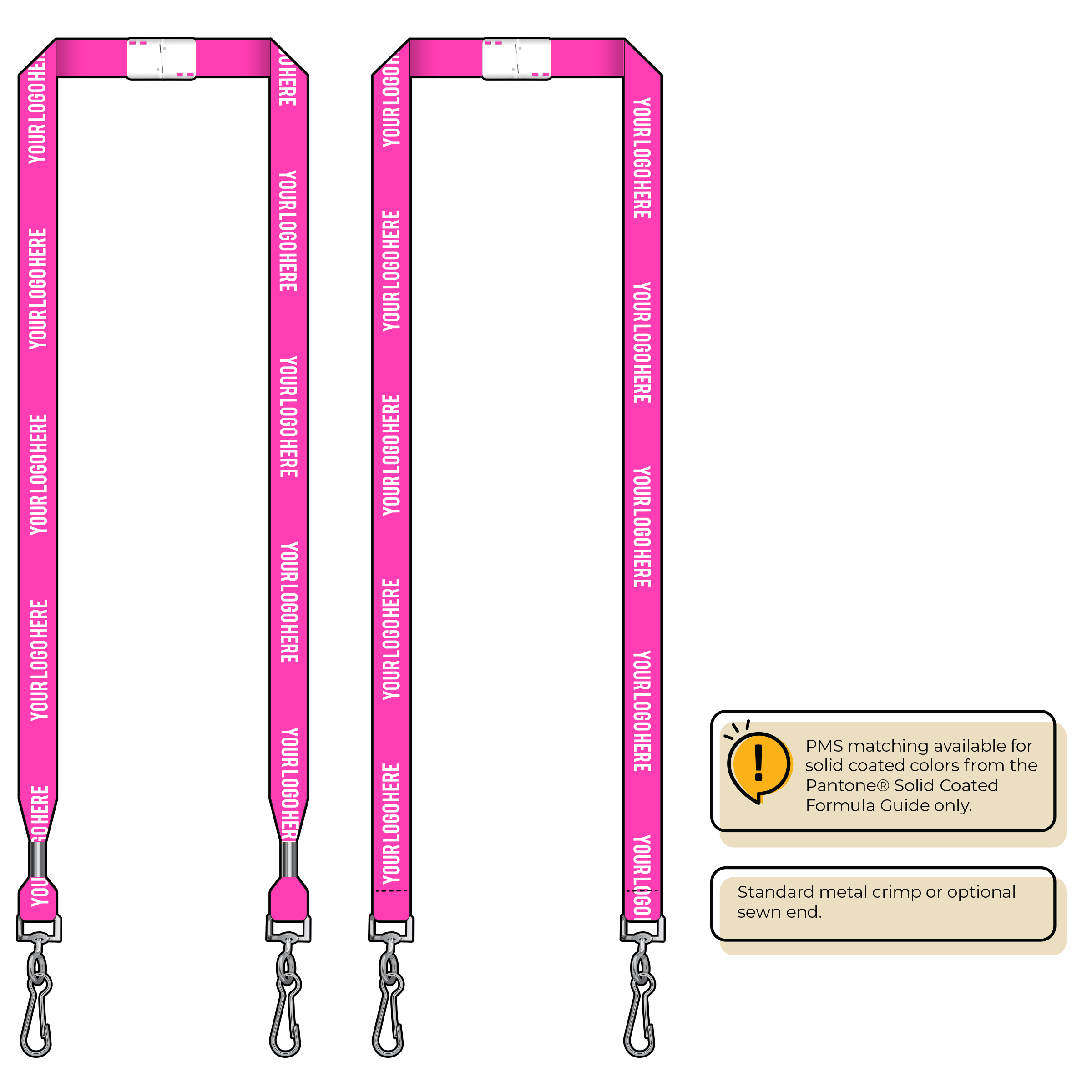 BHN012 | 5/8" Neon MicroWeave Silkscreen Lanyards :: DOUBLE ENDED