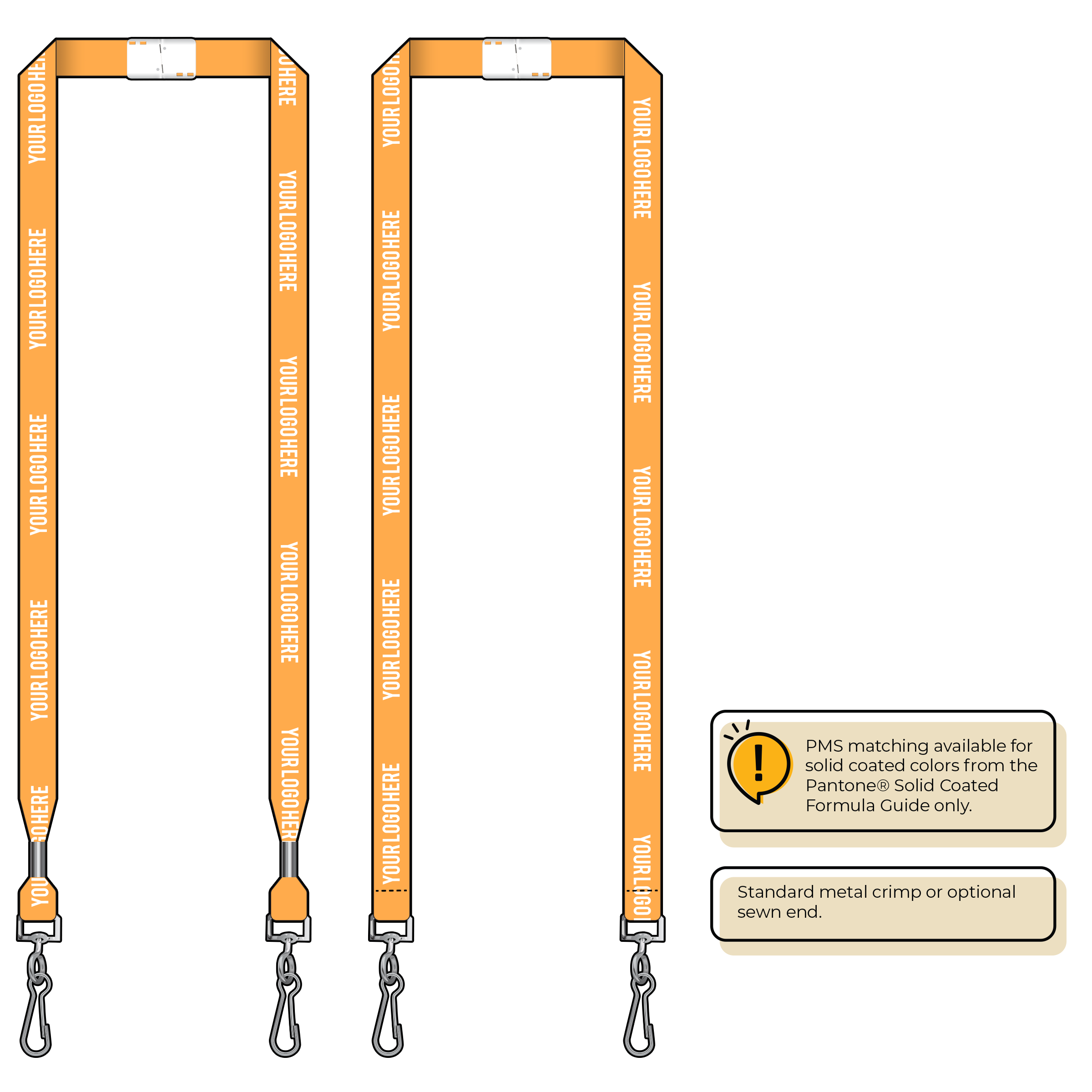 BHN012 | 5/8" Neon MicroWeave Silkscreen Lanyards :: DOUBLE ENDED
