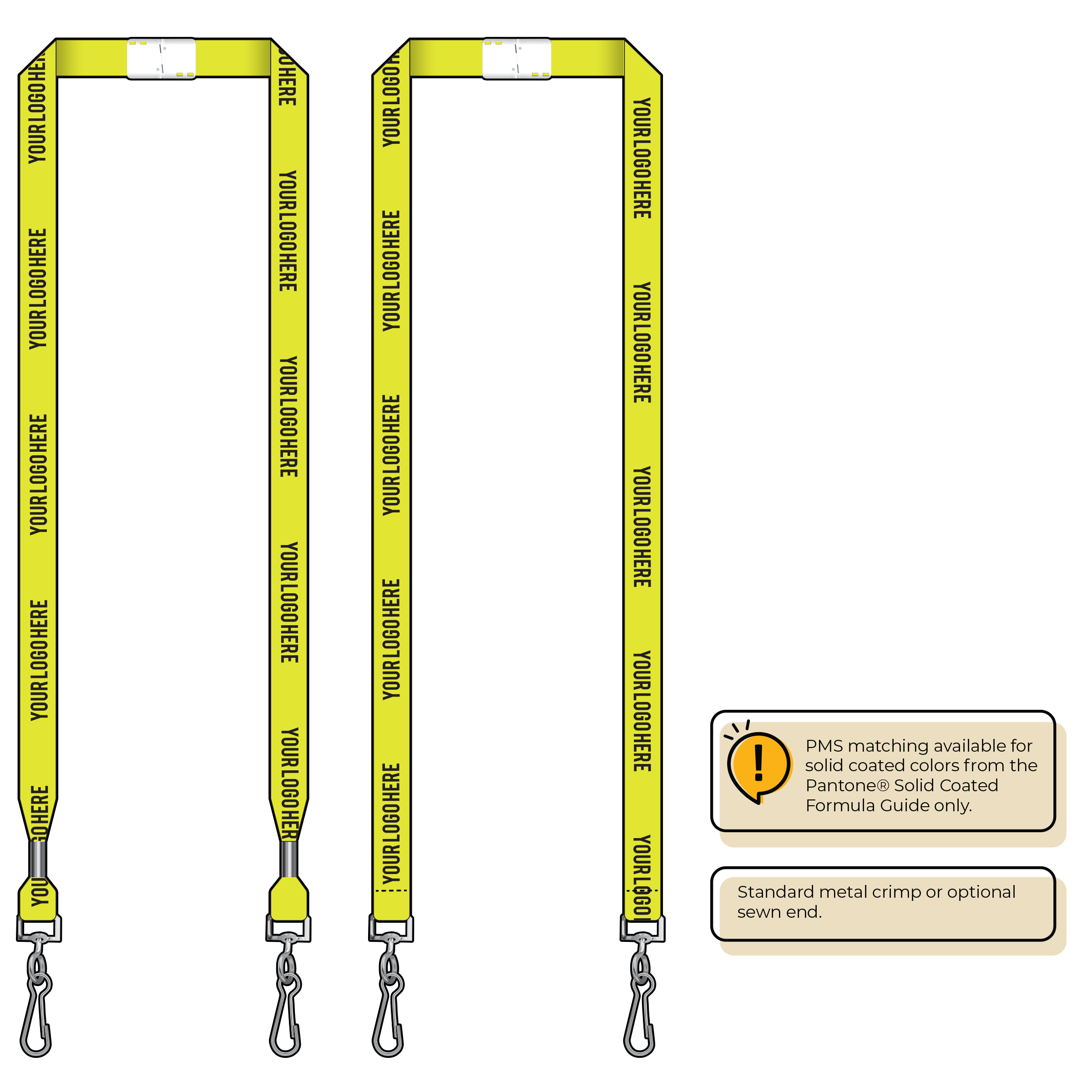 BHN012 | 5/8" Neon MicroWeave Silkscreen Lanyards :: DOUBLE ENDED