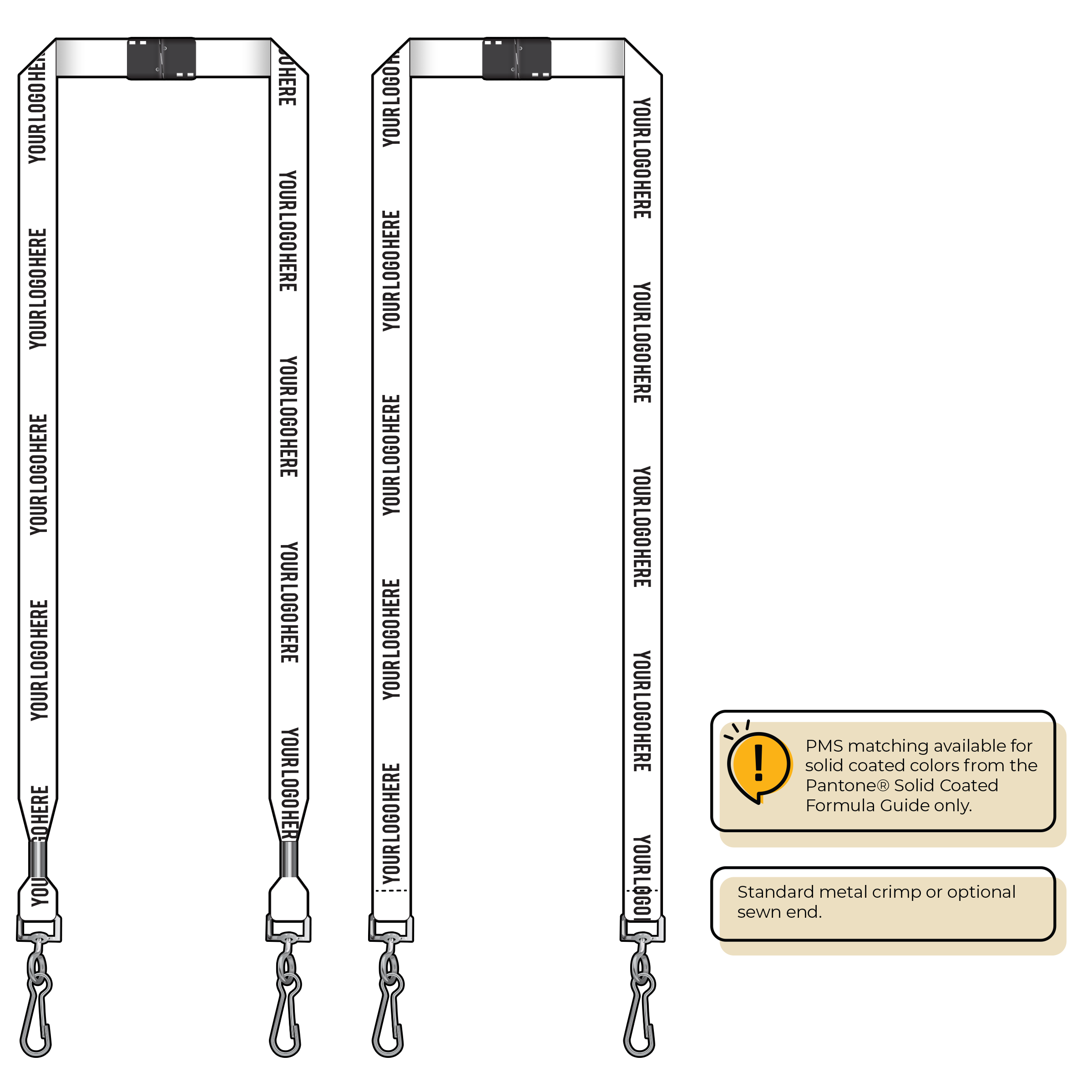 BH0012 | 5/8" MicroWeave Silkscreen Lanyards :: DOUBLE ENDED