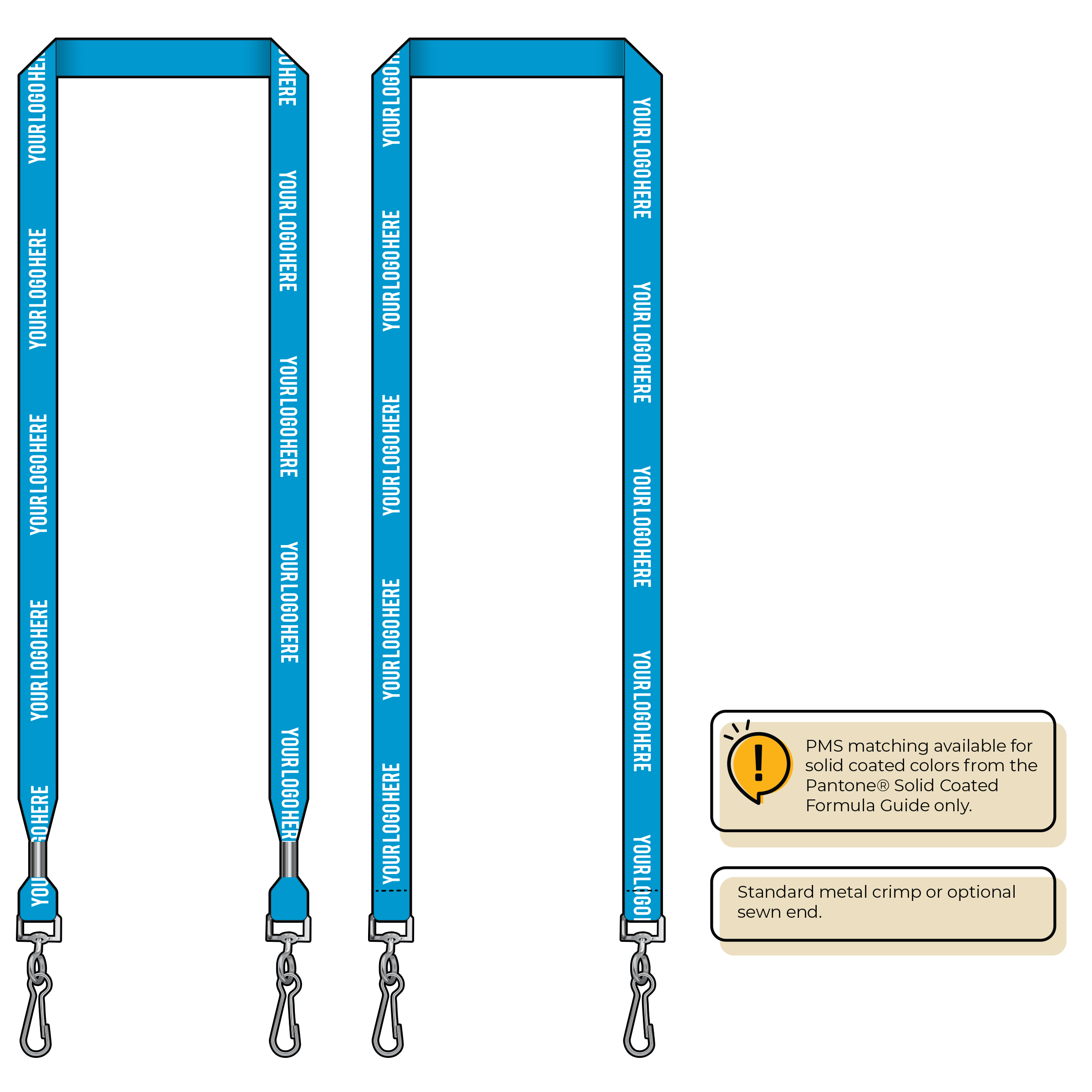 BHN012 | 5/8" Neon MicroWeave Silkscreen Lanyards :: DOUBLE ENDED