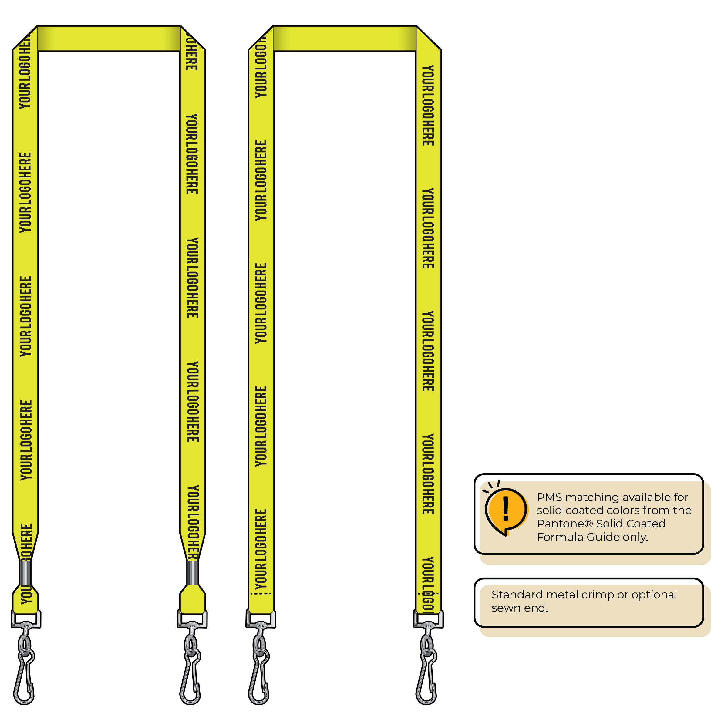 BHN012 | 5/8" Neon MicroWeave Silkscreen Lanyards :: DOUBLE ENDED