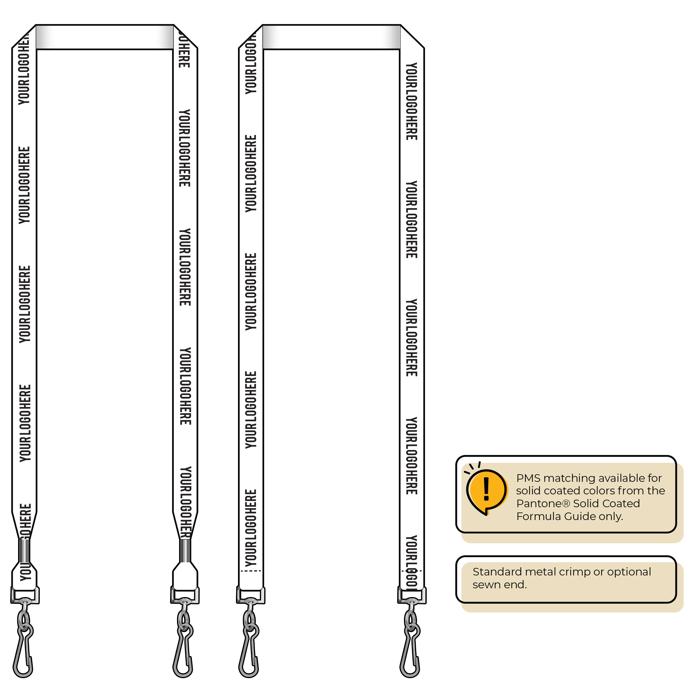BH0012 | 5/8" MicroWeave Silkscreen Lanyards :: DOUBLE ENDED