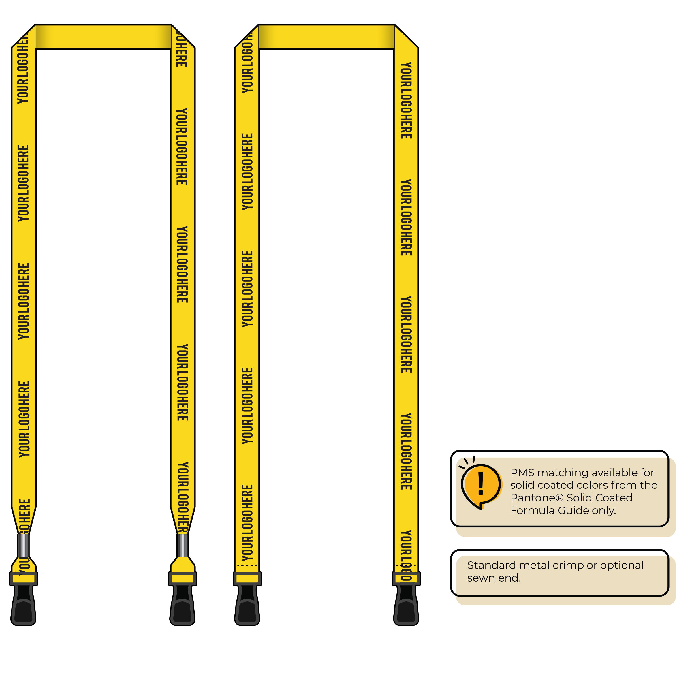 BH0012 | 5/8" MicroWeave Silkscreen Lanyards :: DOUBLE ENDED