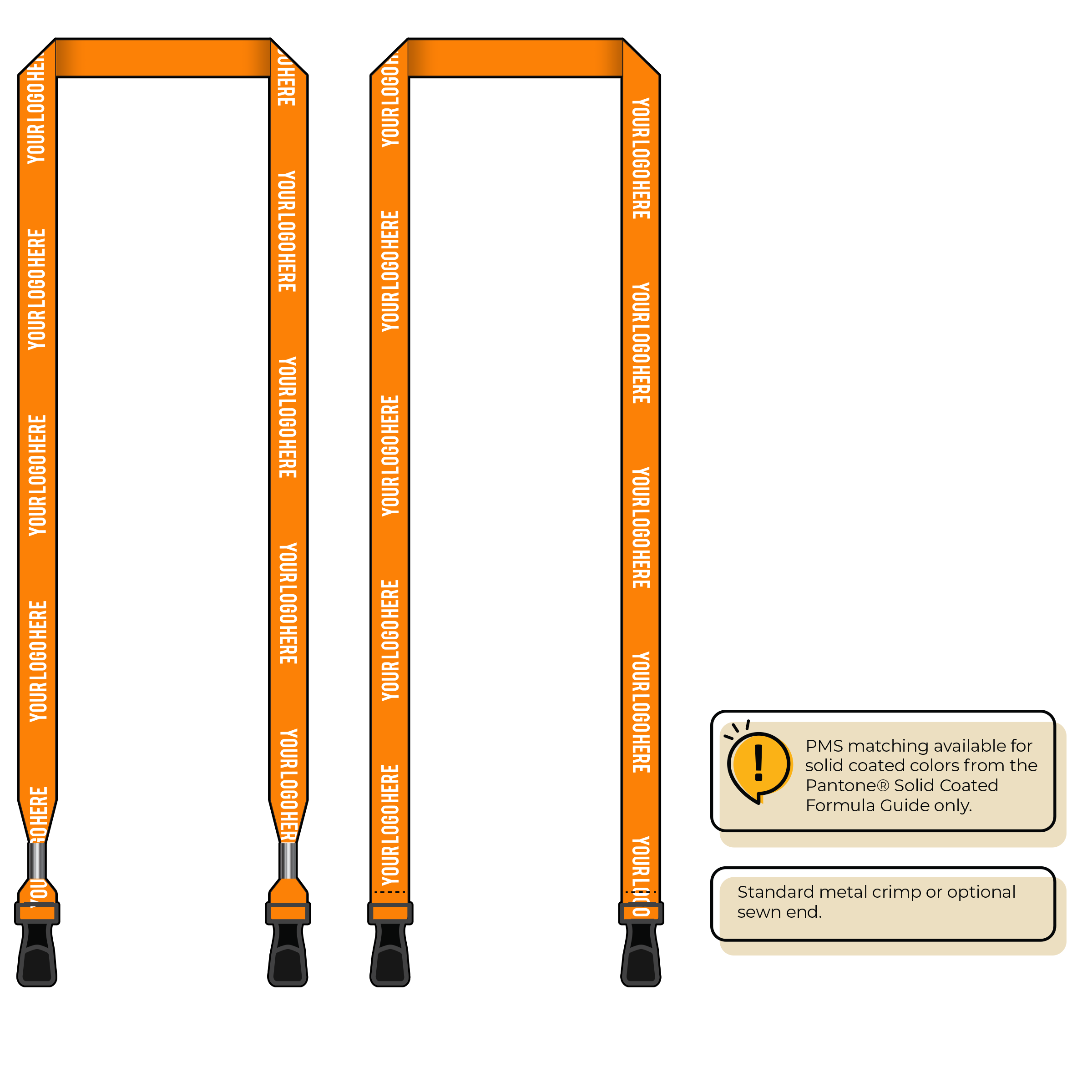 BH0012 | 5/8" MicroWeave Silkscreen Lanyards :: DOUBLE ENDED