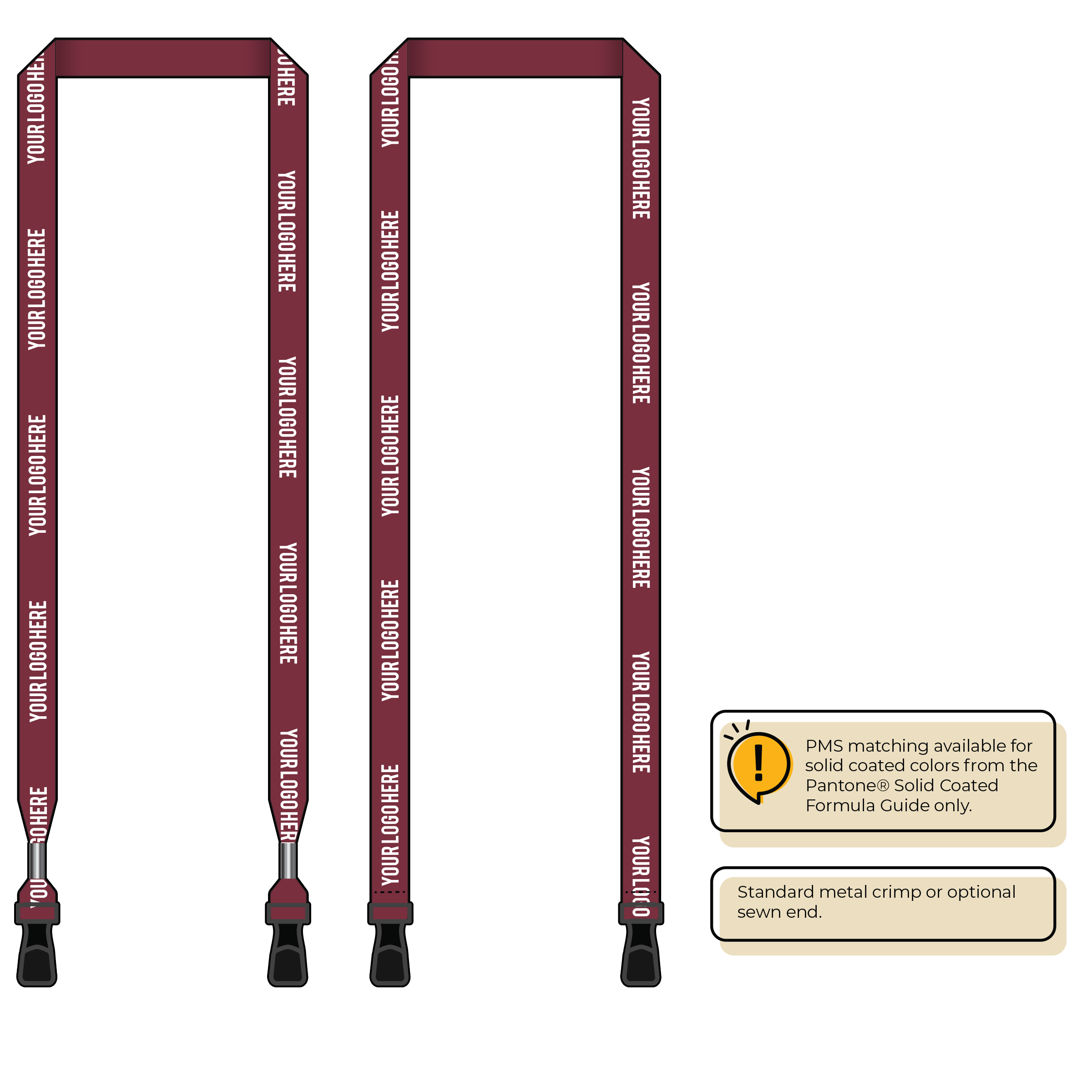 BH0012 | 5/8" MicroWeave Silkscreen Lanyards :: DOUBLE ENDED