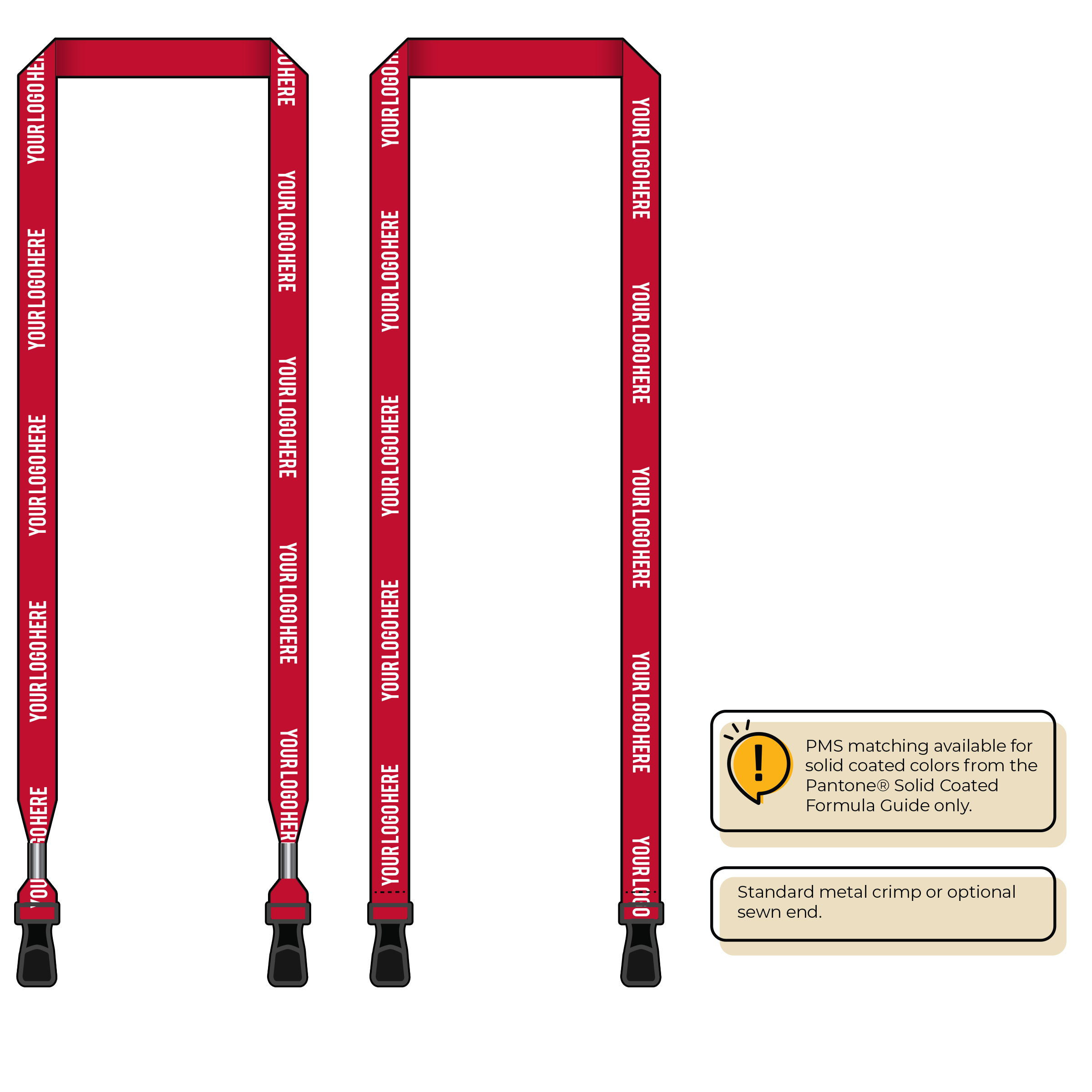 BH0012 | 5/8" MicroWeave Silkscreen Lanyards :: DOUBLE ENDED
