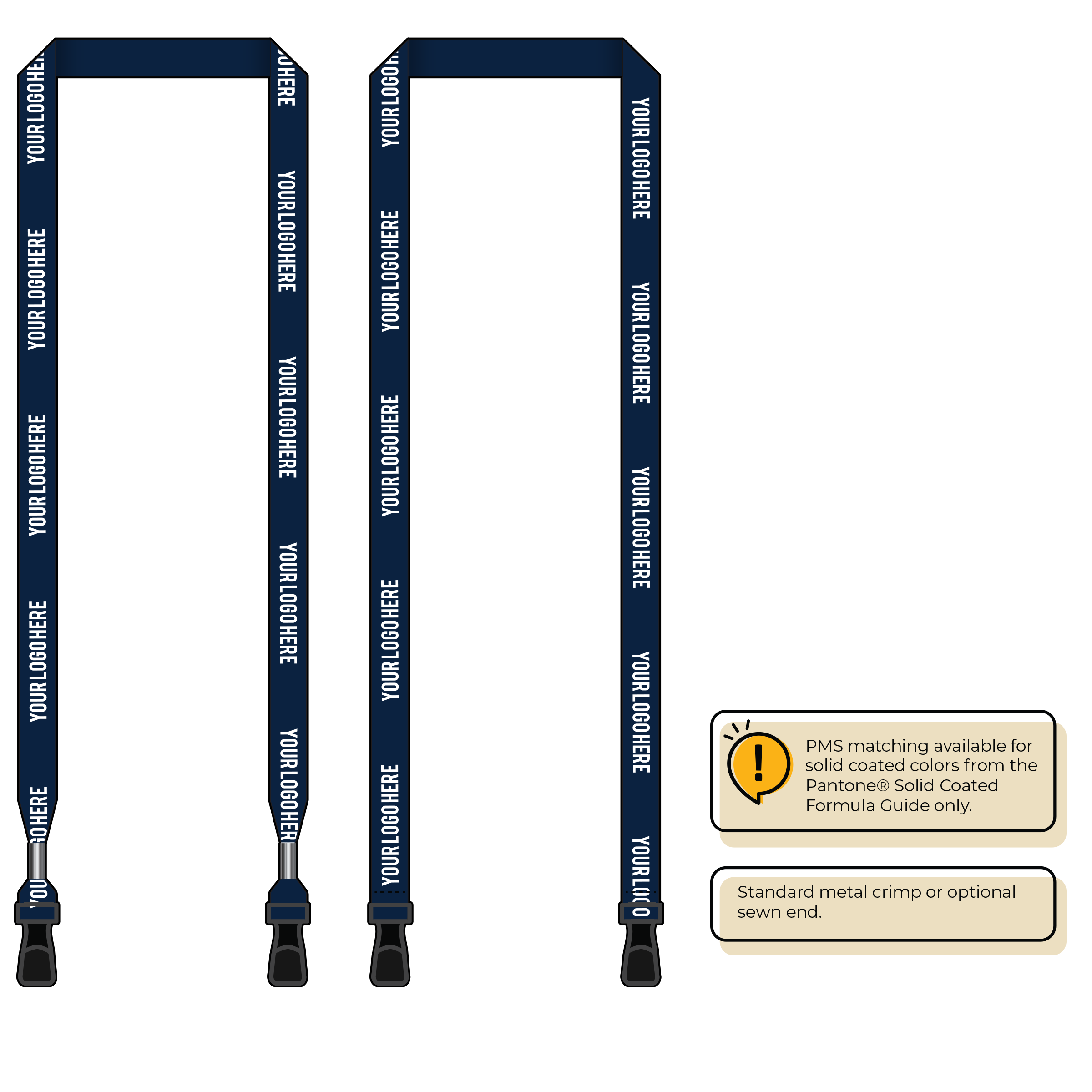 BH0012 | 5/8" MicroWeave Silkscreen Lanyards :: DOUBLE ENDED
