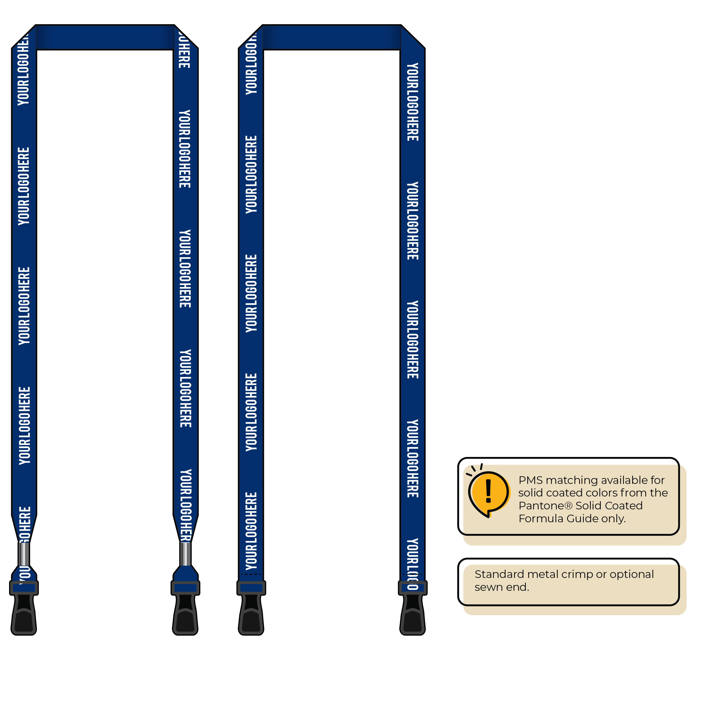 BH0012 | 5/8" MicroWeave Silkscreen Lanyards :: DOUBLE ENDED