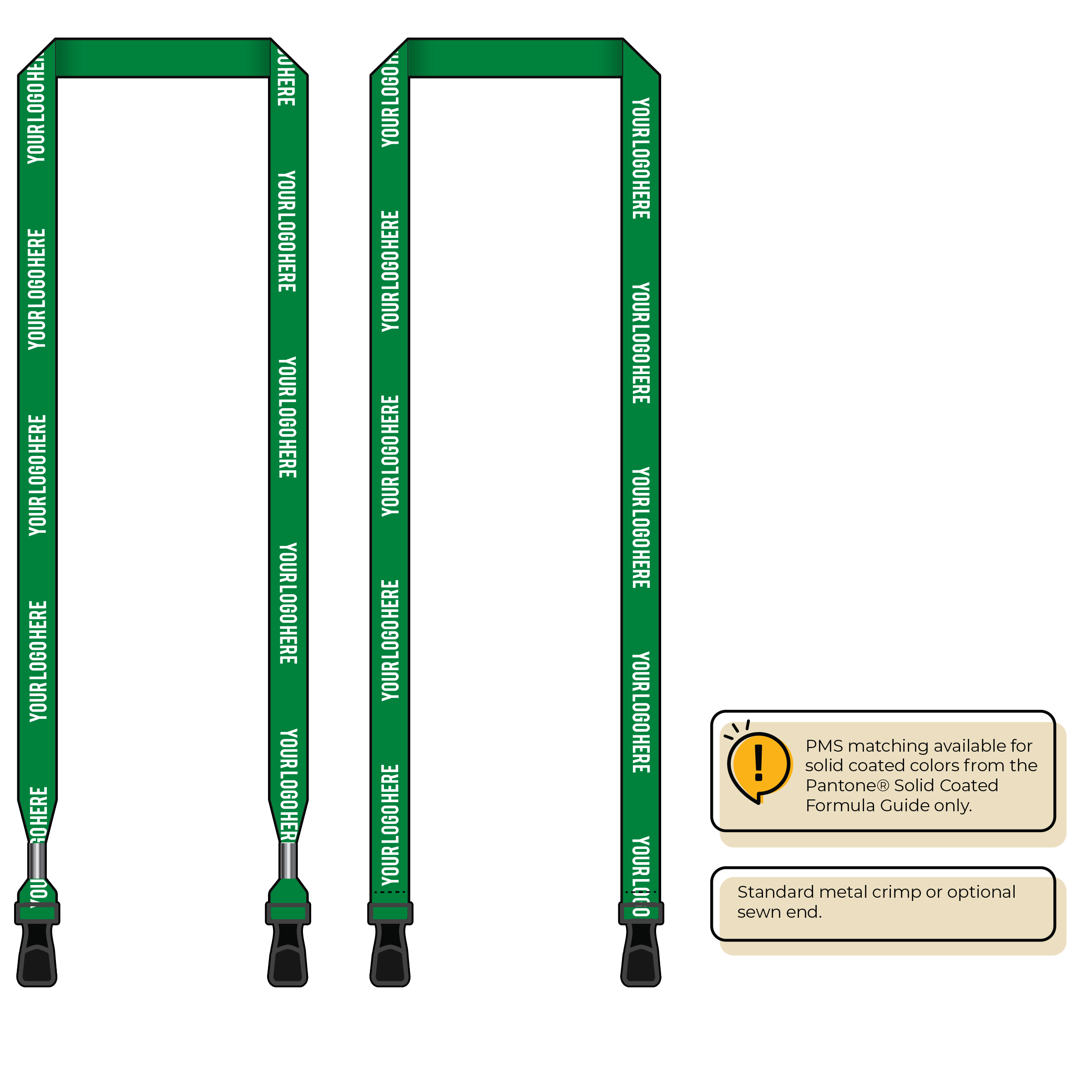 BH0012 | 5/8" MicroWeave Silkscreen Lanyards :: DOUBLE ENDED